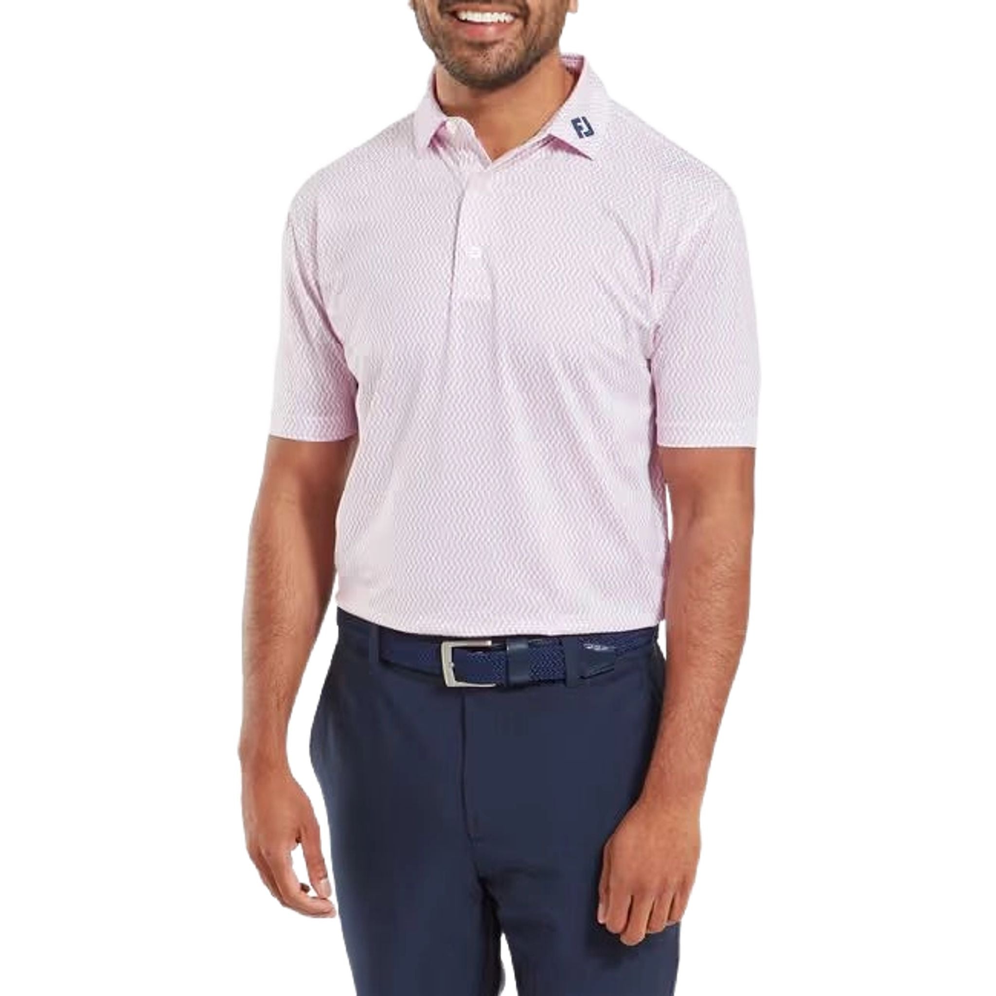 Footjoy Wiggle Print Lisle Polo Herren