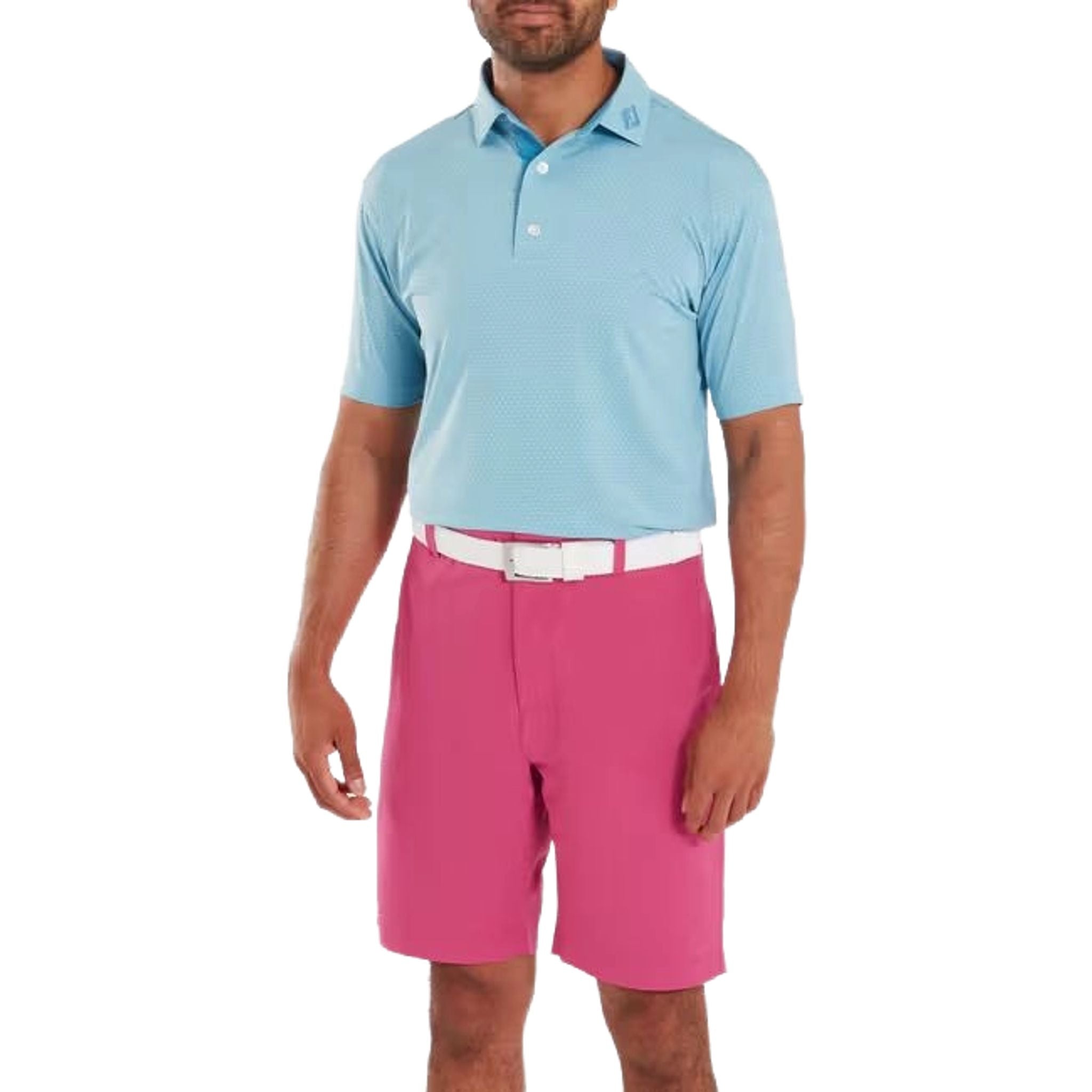 Footjoy Deco Diamond Print Lisle Polo Herren