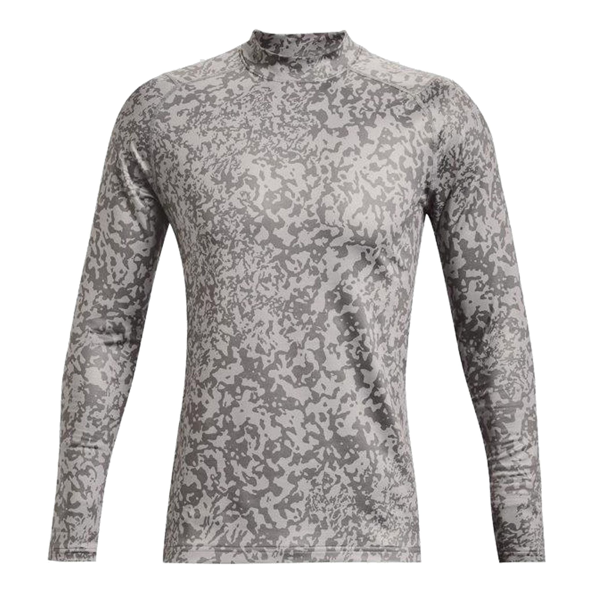 Under Armour M Polo Mock Langarm Grau Camo Herren