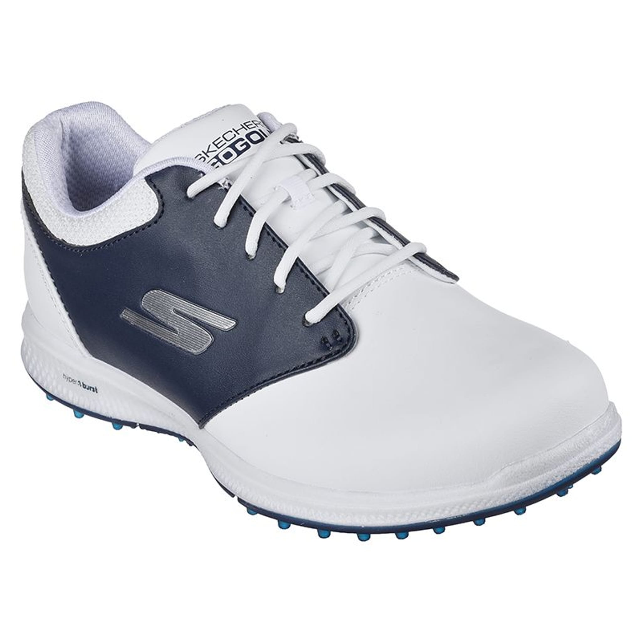 Skechers Go Golf Elite 4 Hyper White Leather/Navy Trim Dame Damen