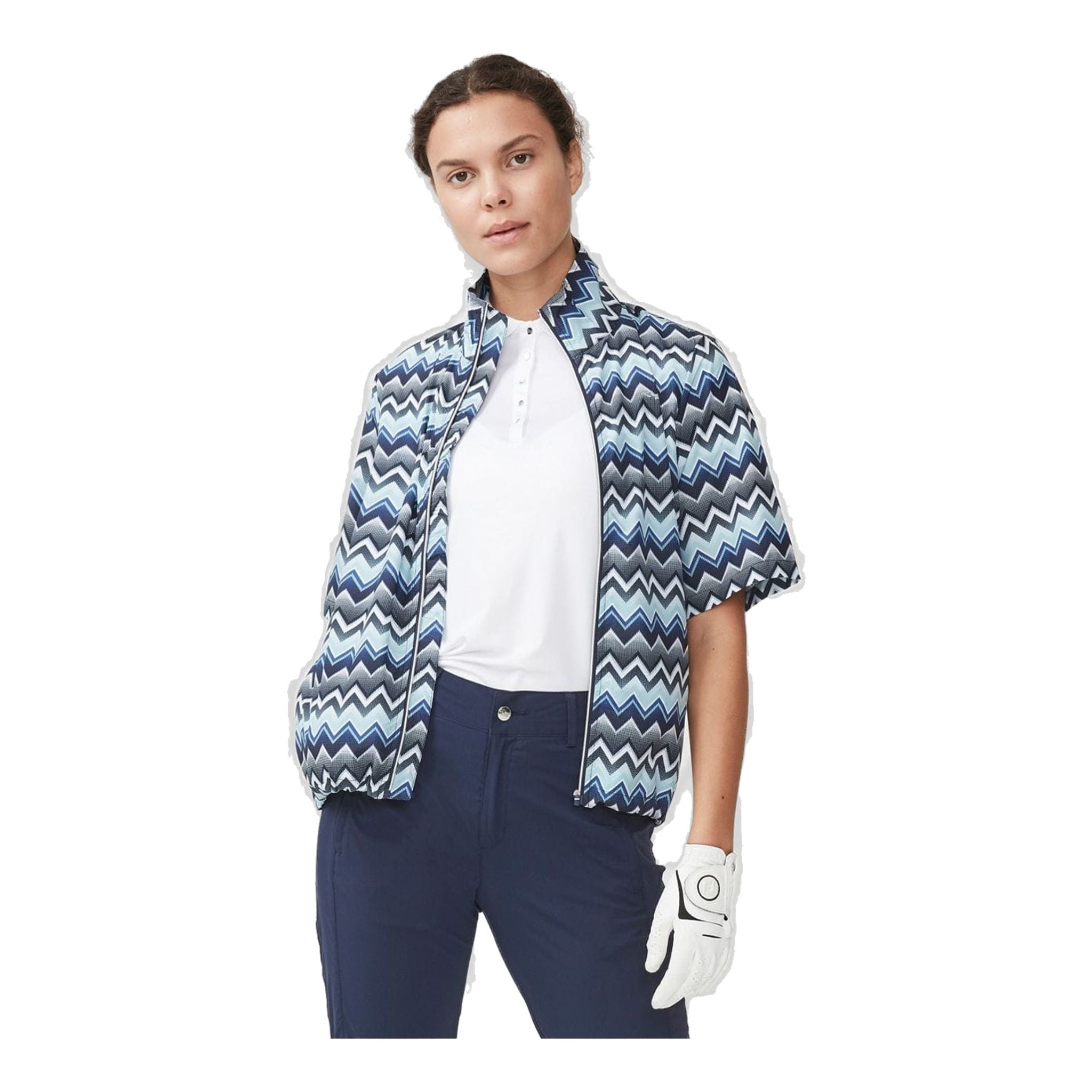Röhnisch Pocket SS Wind Jacket Zigzag Blue Damen