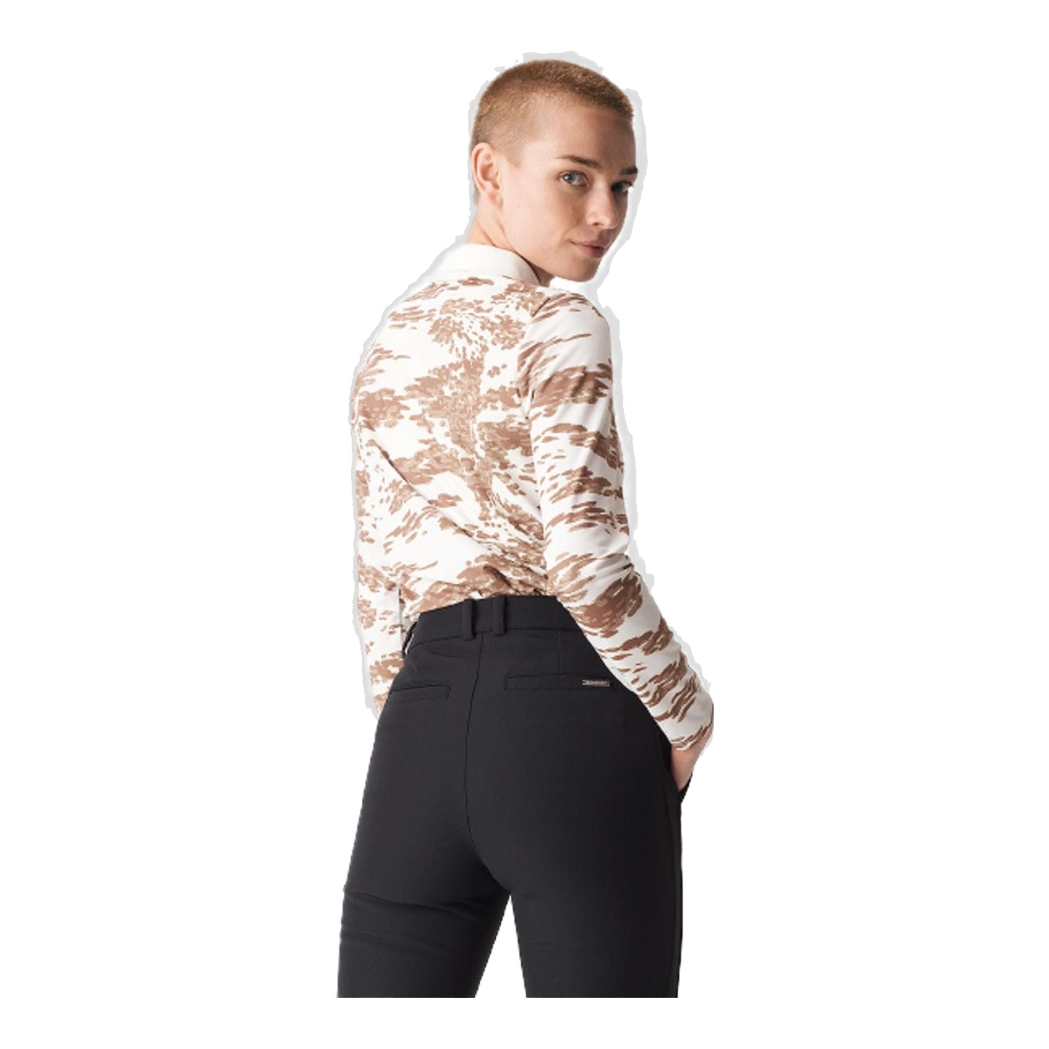 Röhnisch W Polo Sia Langarm Beige/Camo Damen