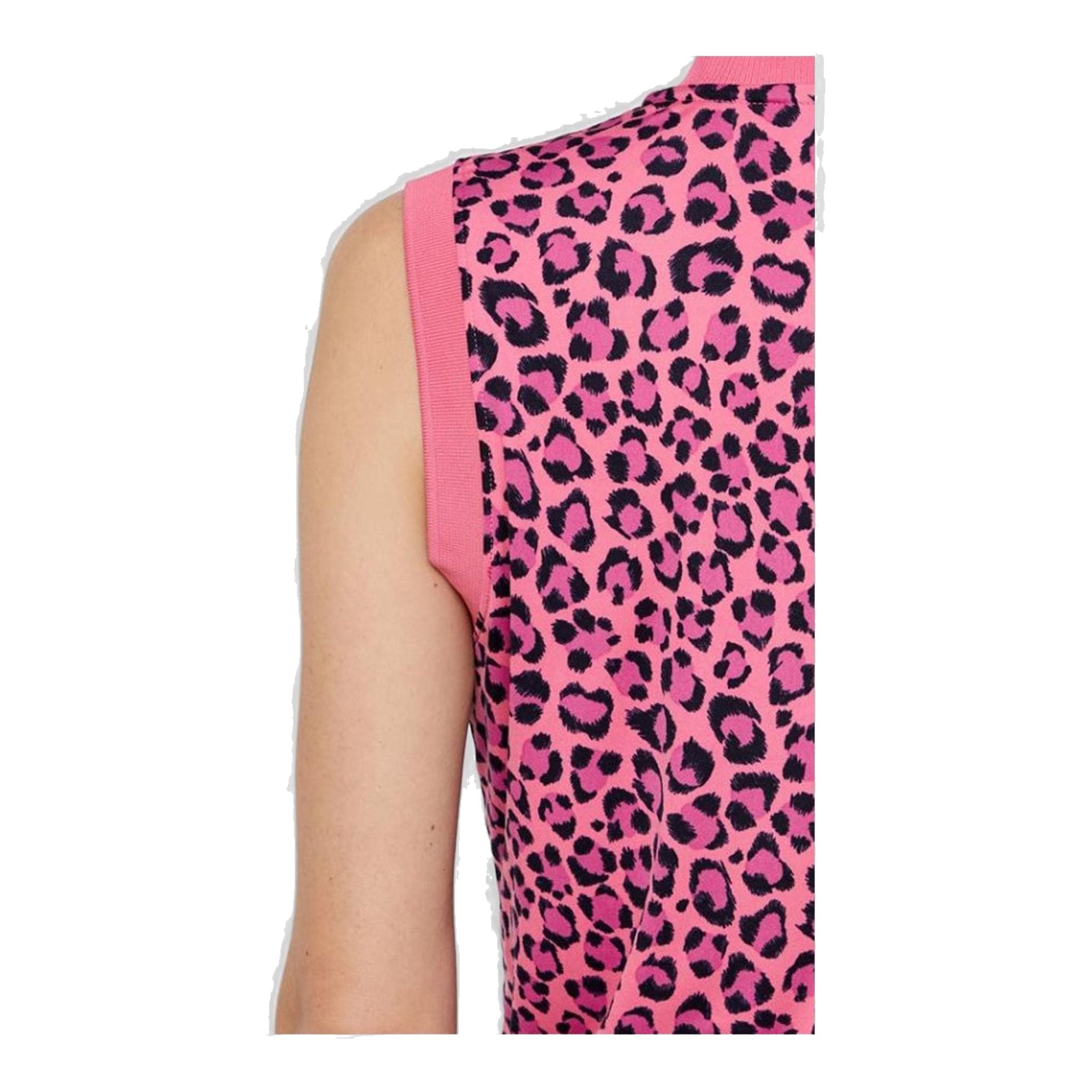 J. Lindeberg W Audrey-TX Jersey SL Polo Pink Leopard Damen
