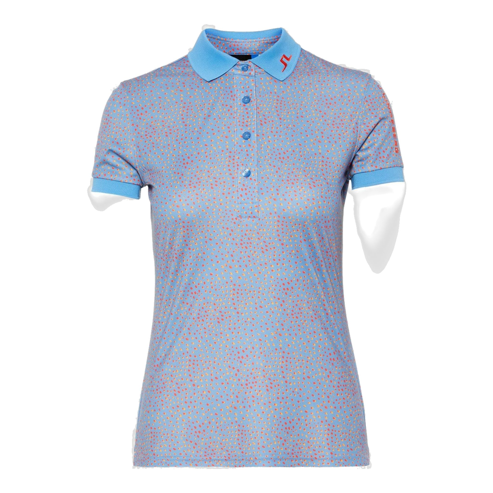 J. Lindeberg W Tour Tech Print-TX Jersey Polo Lake Blue Dot Damen
