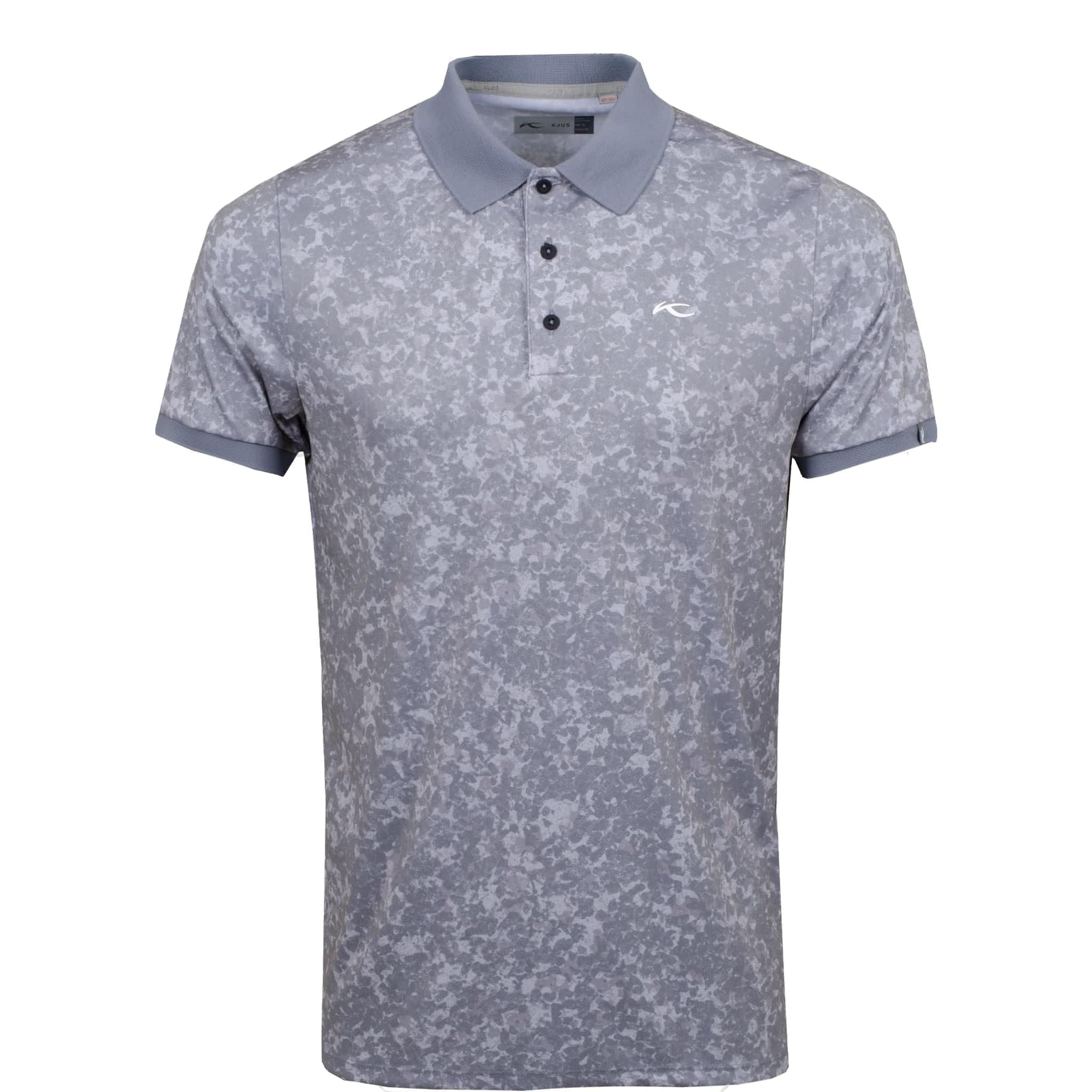 Kjus M Spot Printed SS Polo Stahlgrau/Silber Fog Herren