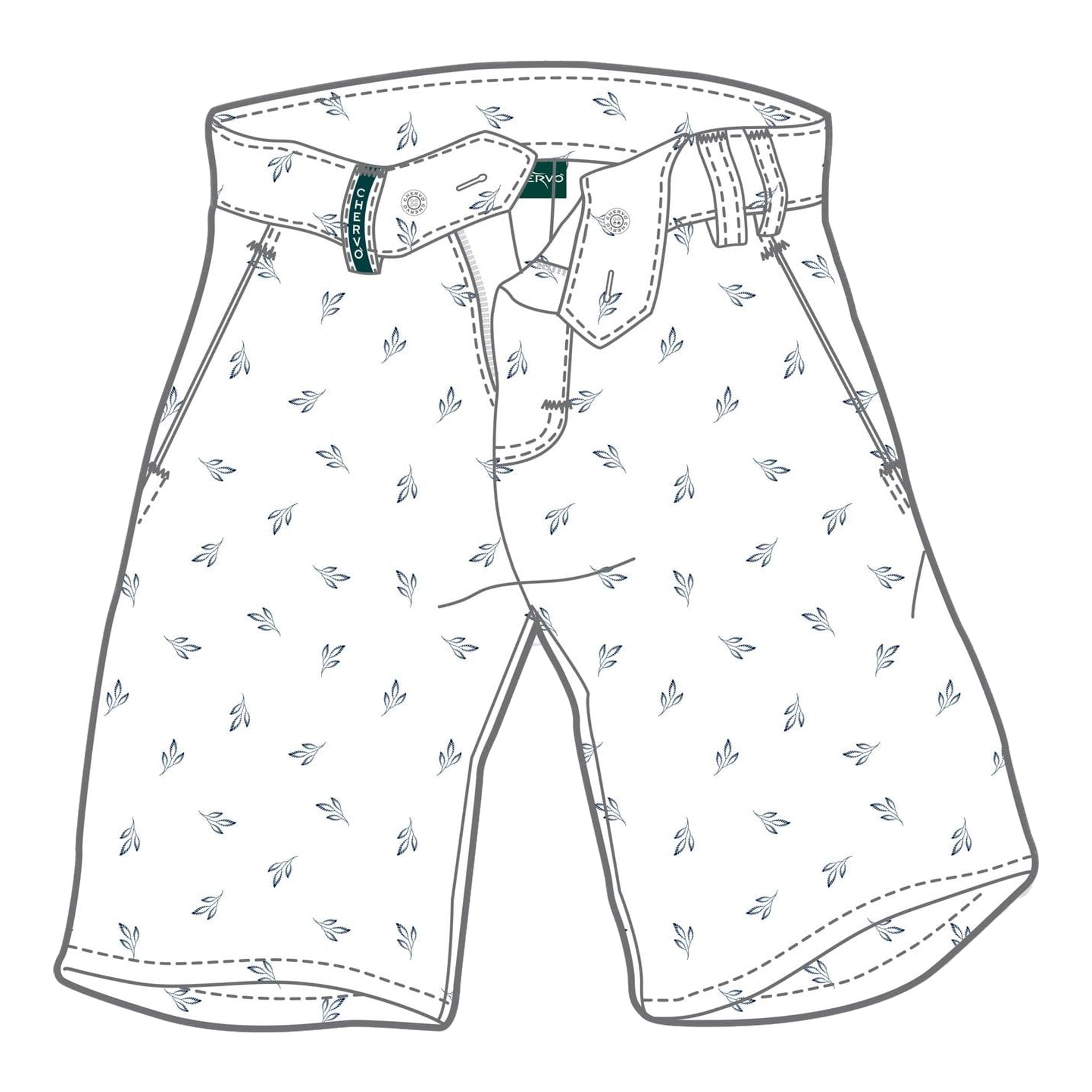 Chervo M Giovedi Bermuda Weiß (Kleines Muster) 48 Herren