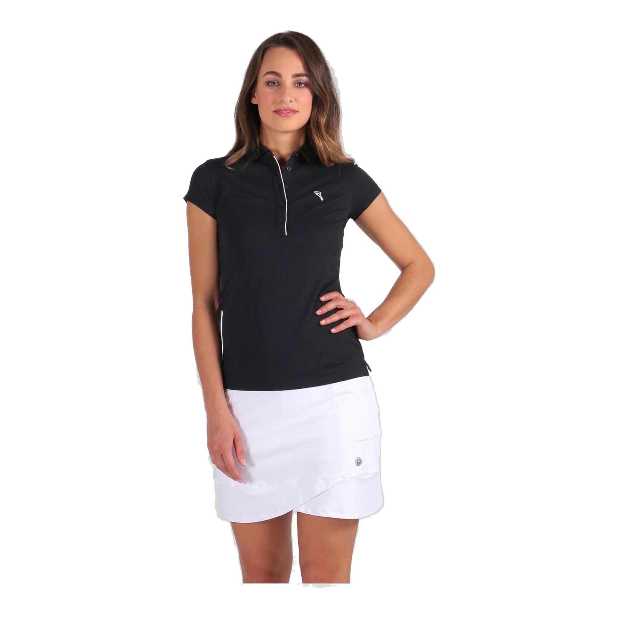 Chervo W Affen SS Polo Schwarz Damen