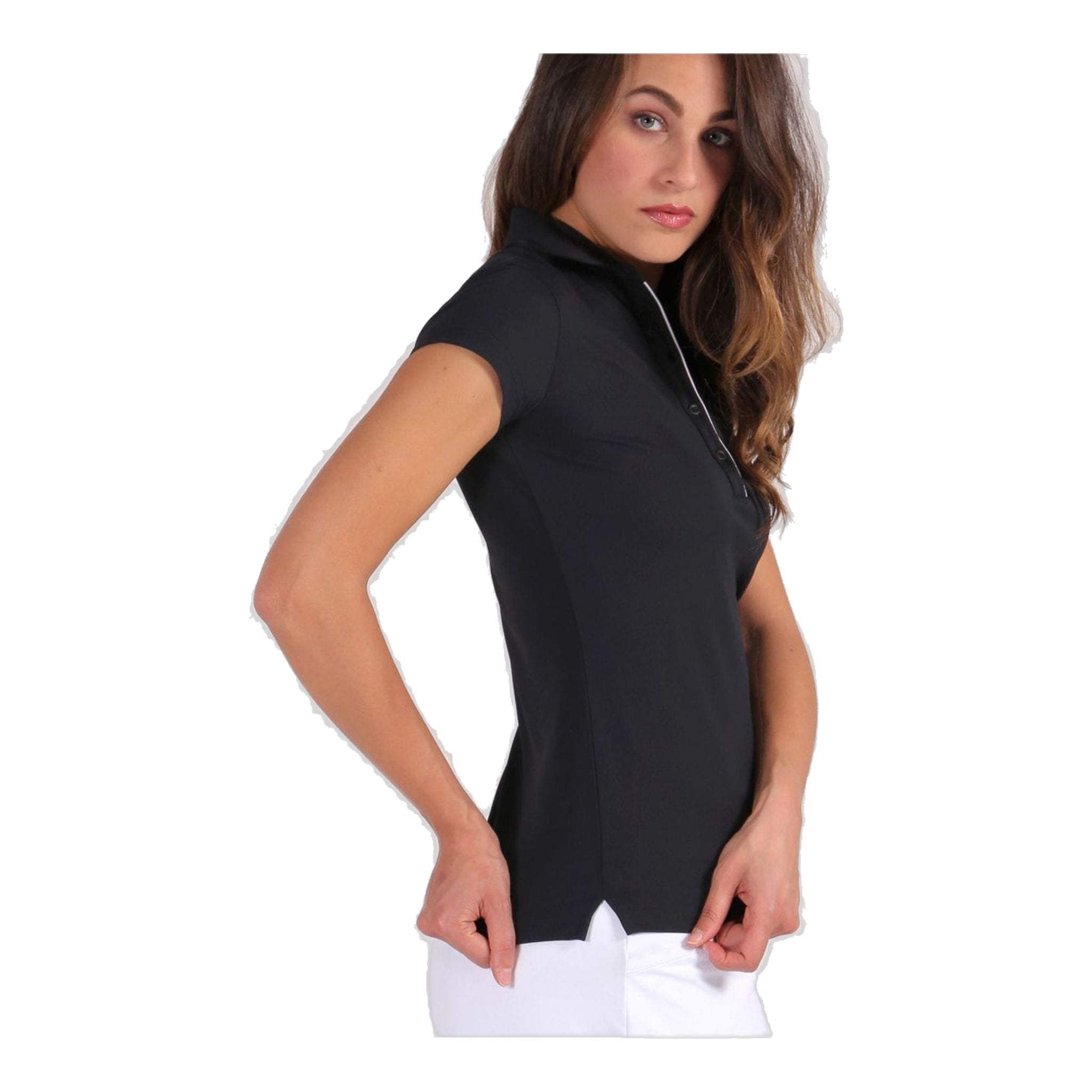 Chervo W Affen SS Polo Schwarz Damen