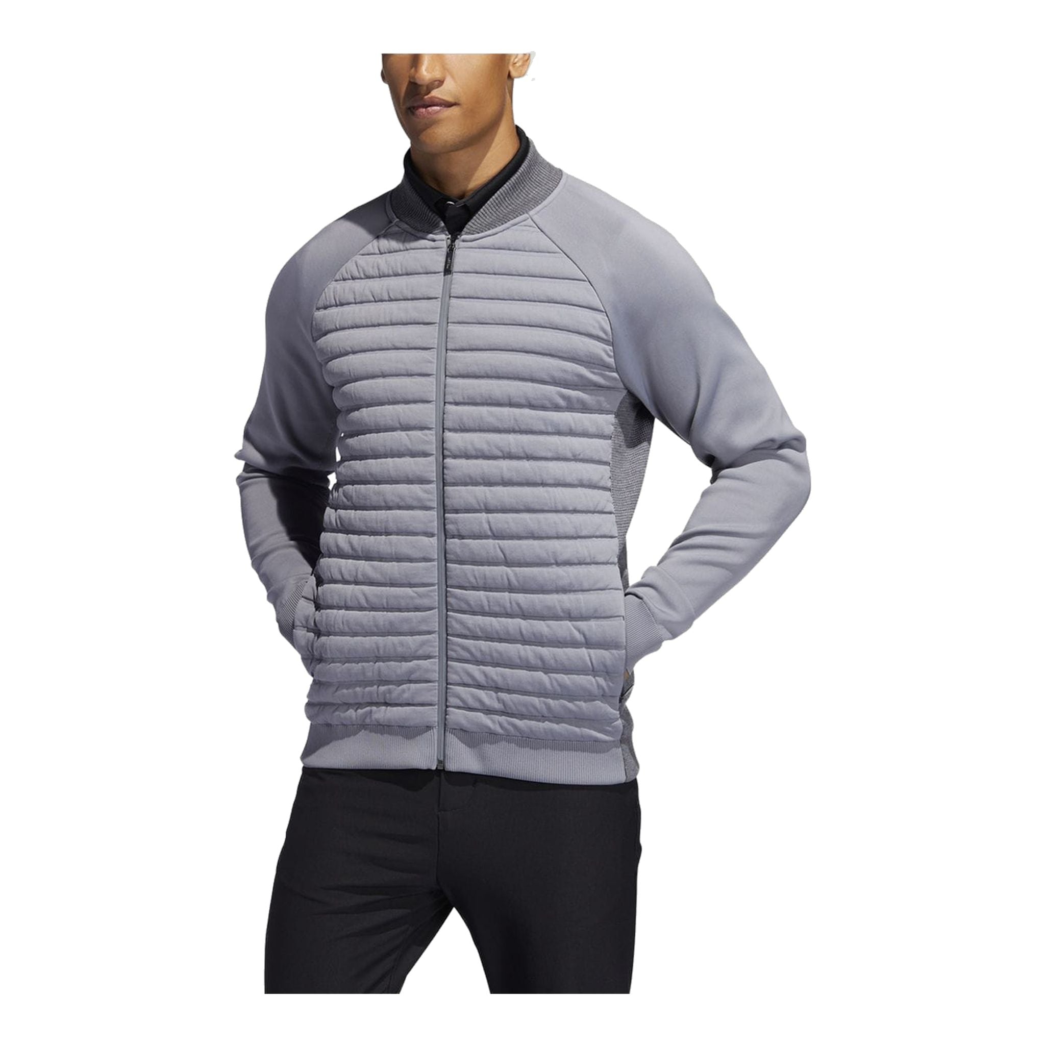 Adidas Jacke Adipure Quilted Hybrid Knit Grau Herren