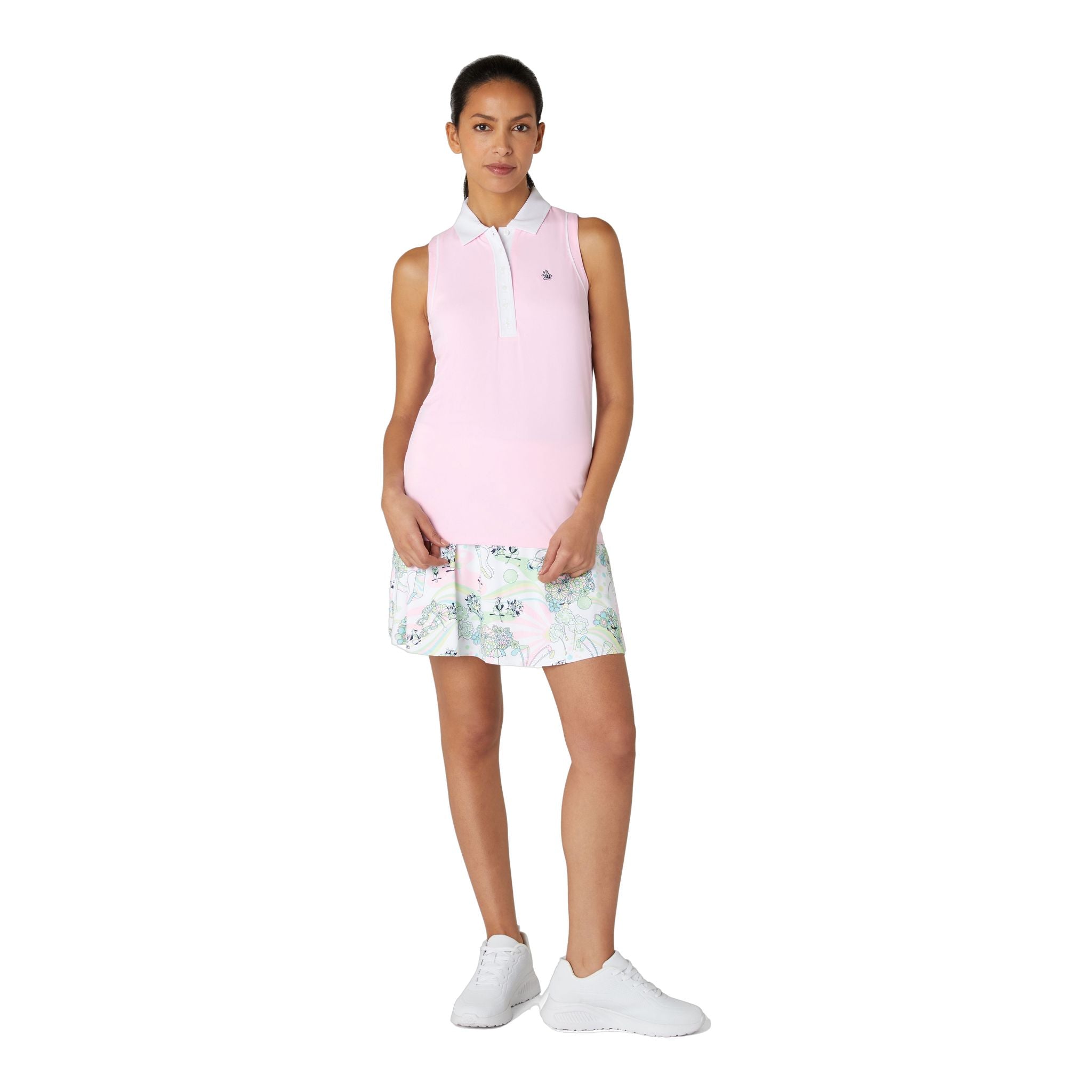 Original Penguin Sleveless Colour Block Meshback Polo Damen