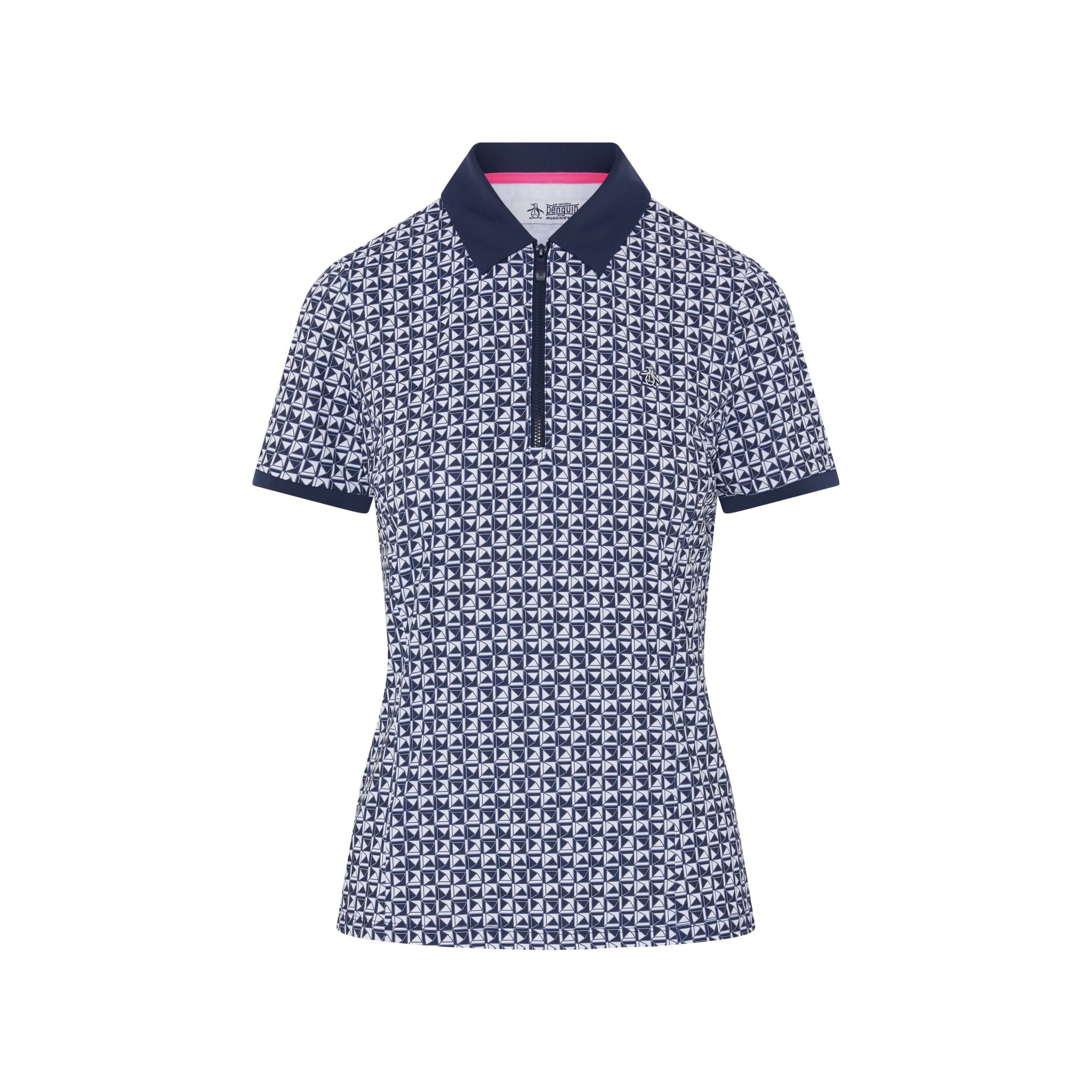 Original Penguin Geo Printed Meshback Polo Damen