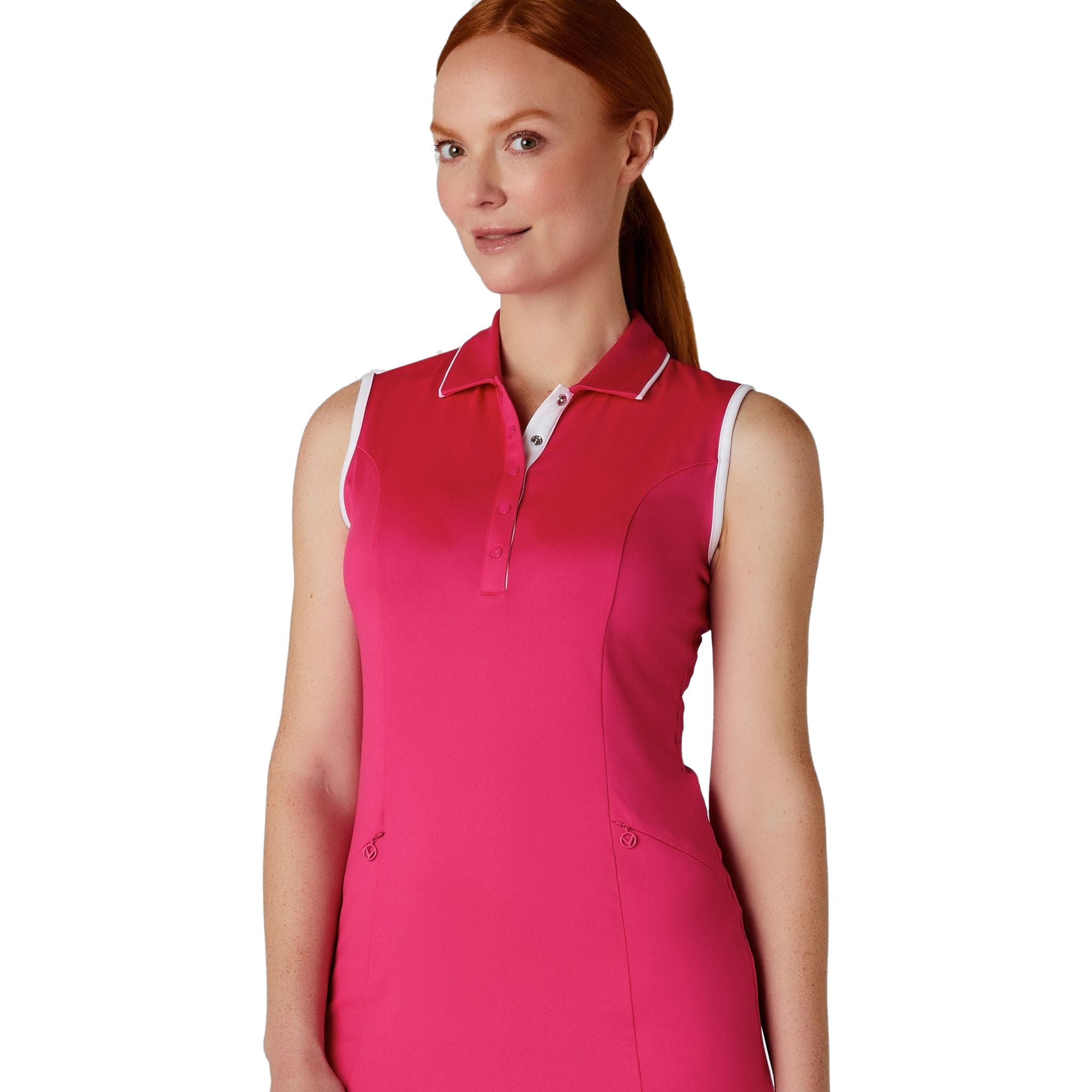 Callaway Sleeveless Snap Pla Kleid Damen