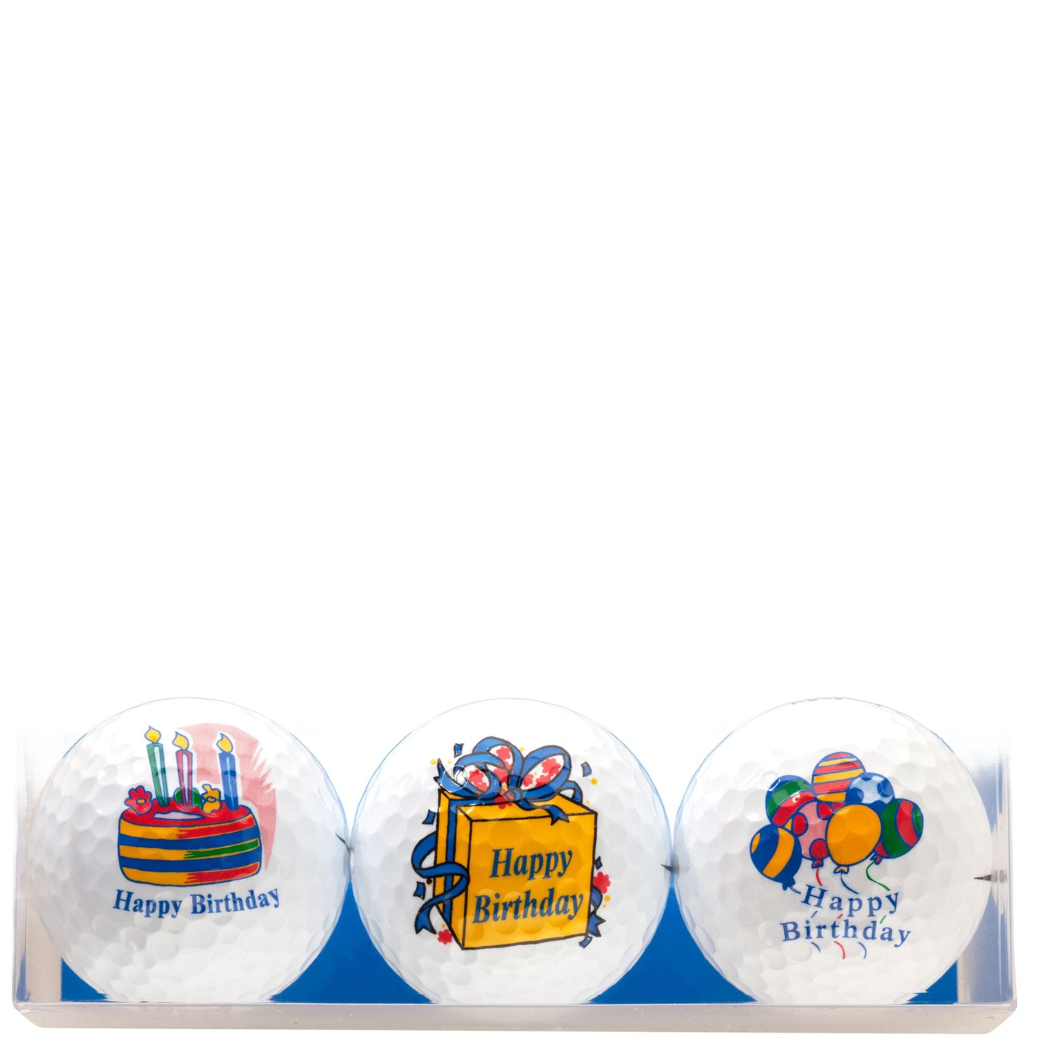 Sportiques Golfgeschenke Happy Birthday Ballons & Torte (3 Bälle)