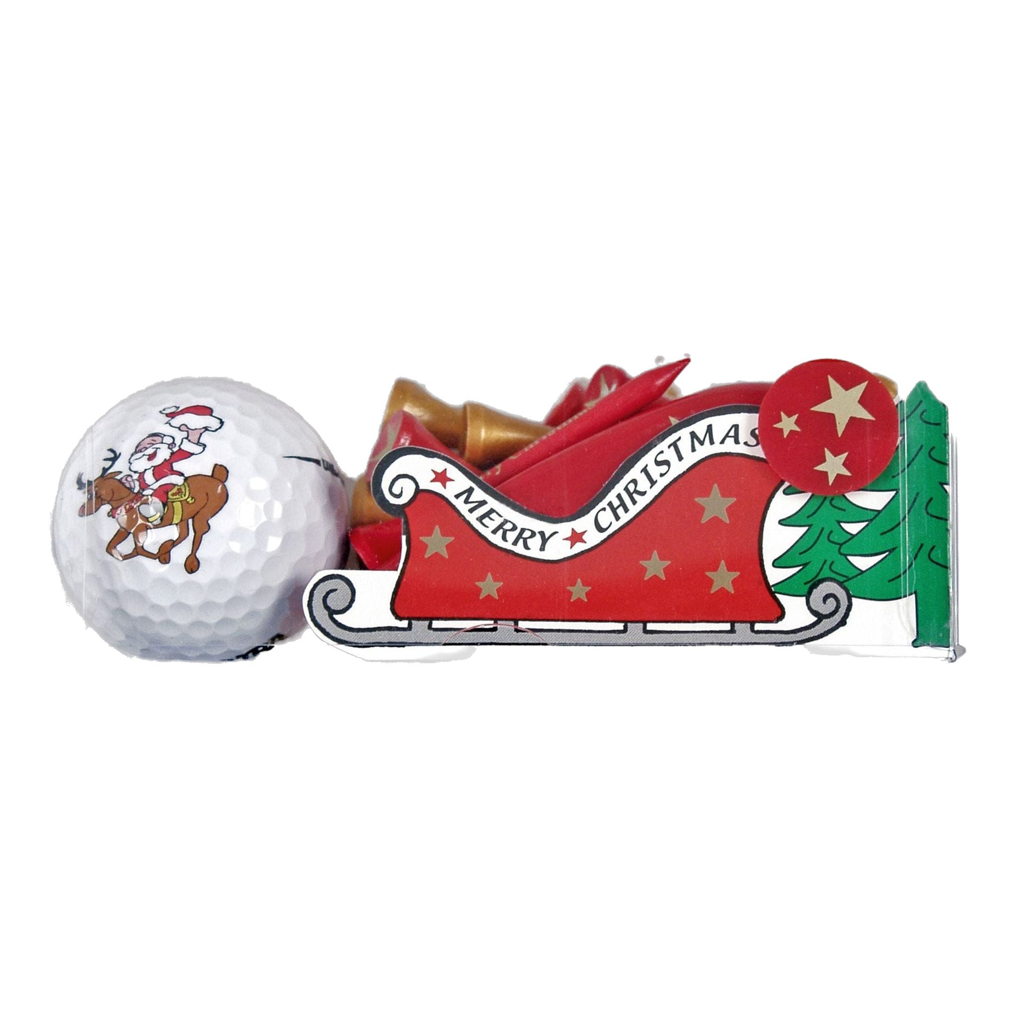 Sportiques Golfgeschenke Reitender Santa (Ball & Tees)