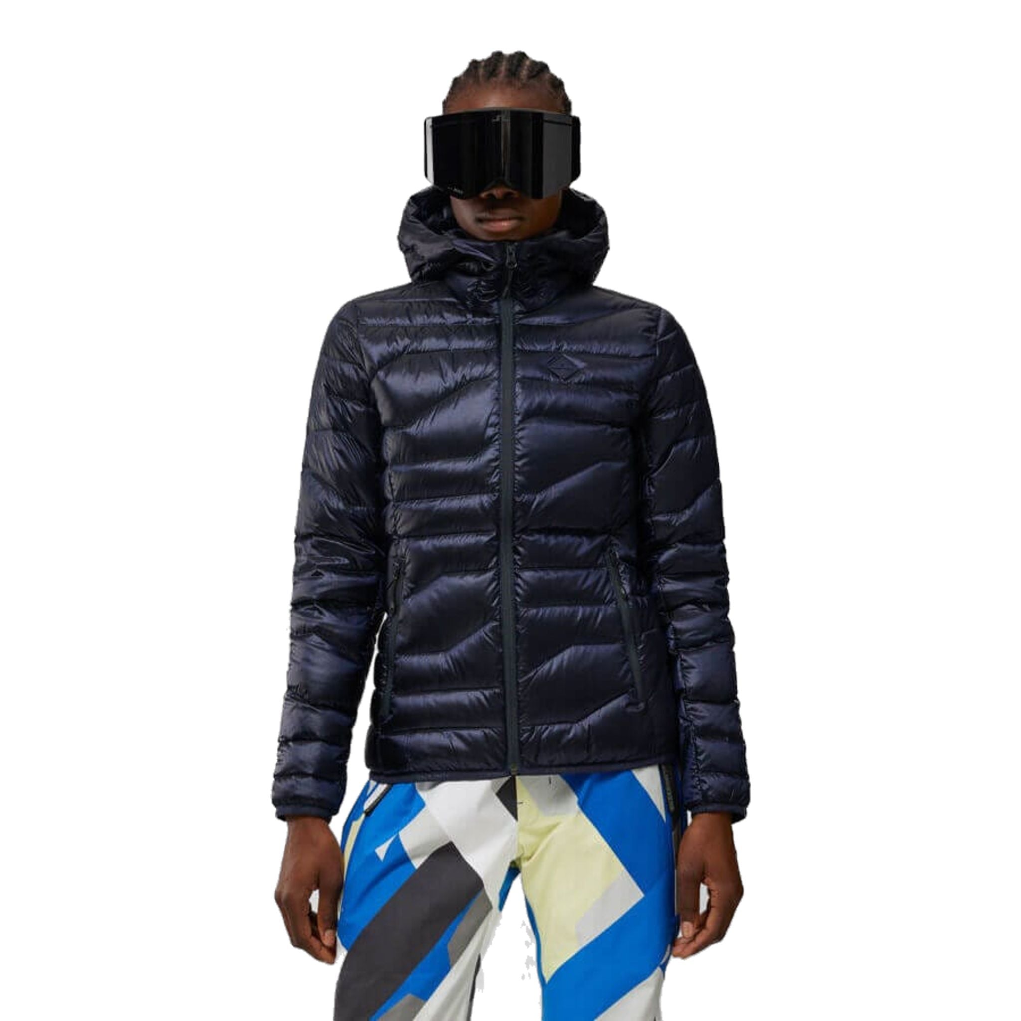 J. Lindeberg Cliff Golf Leichte Golf Daunenjacke Hood JL Navy D Damen