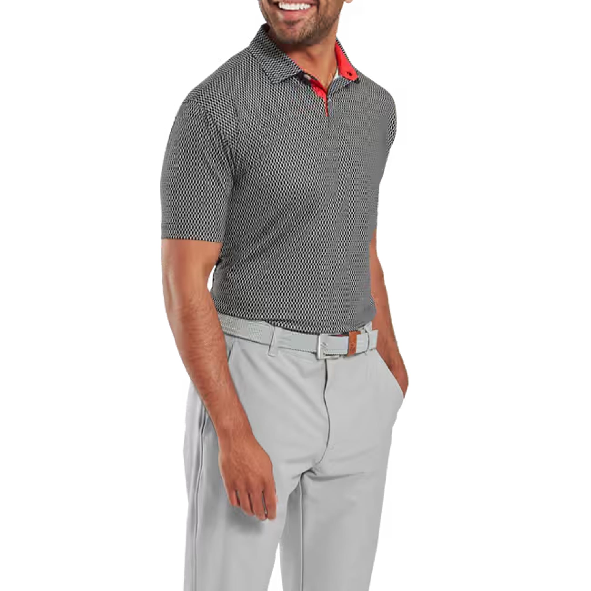 Footjoy Irongate Print Lisle Polo Herren