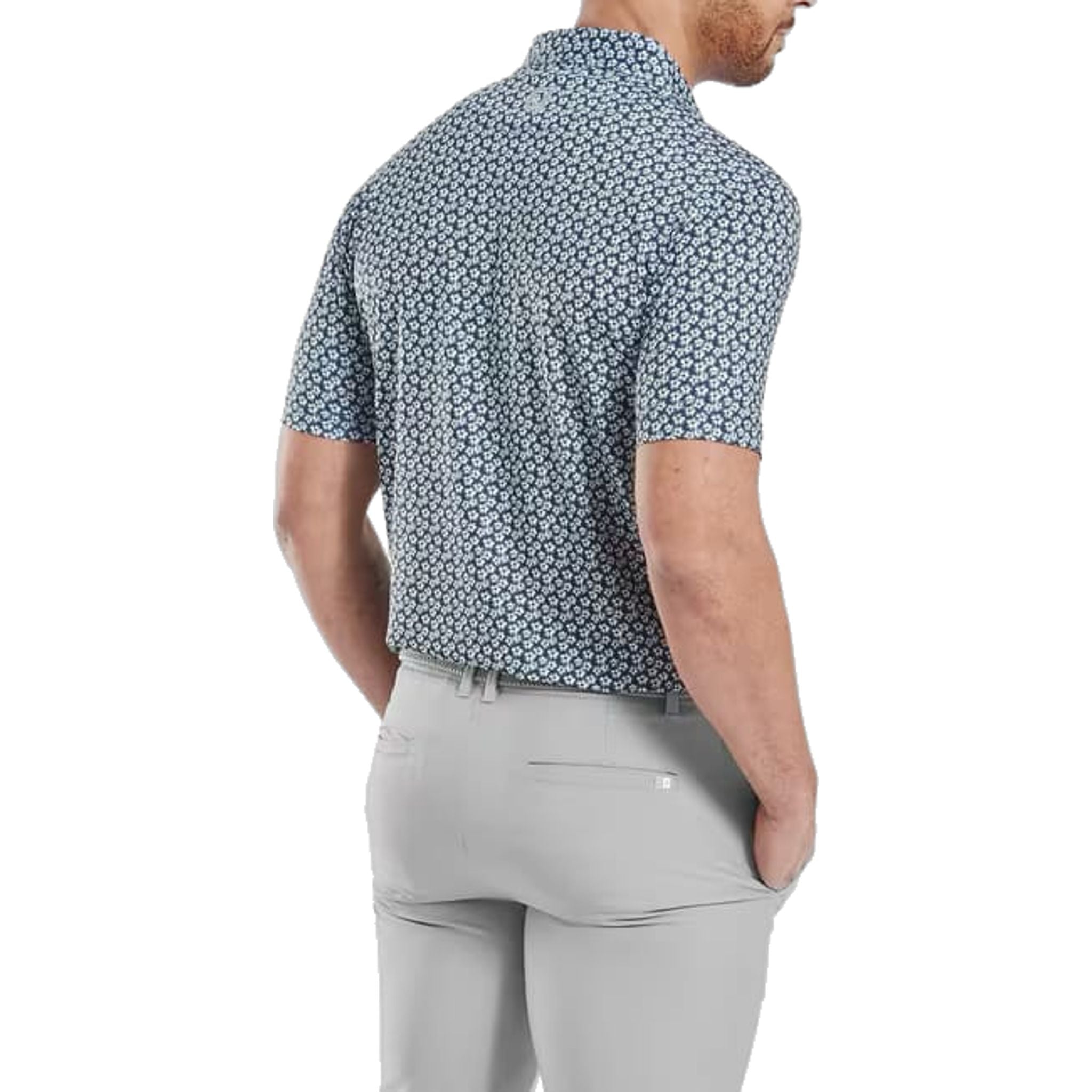 Footjoy Floral Sketch Print Lisle Polo Herren