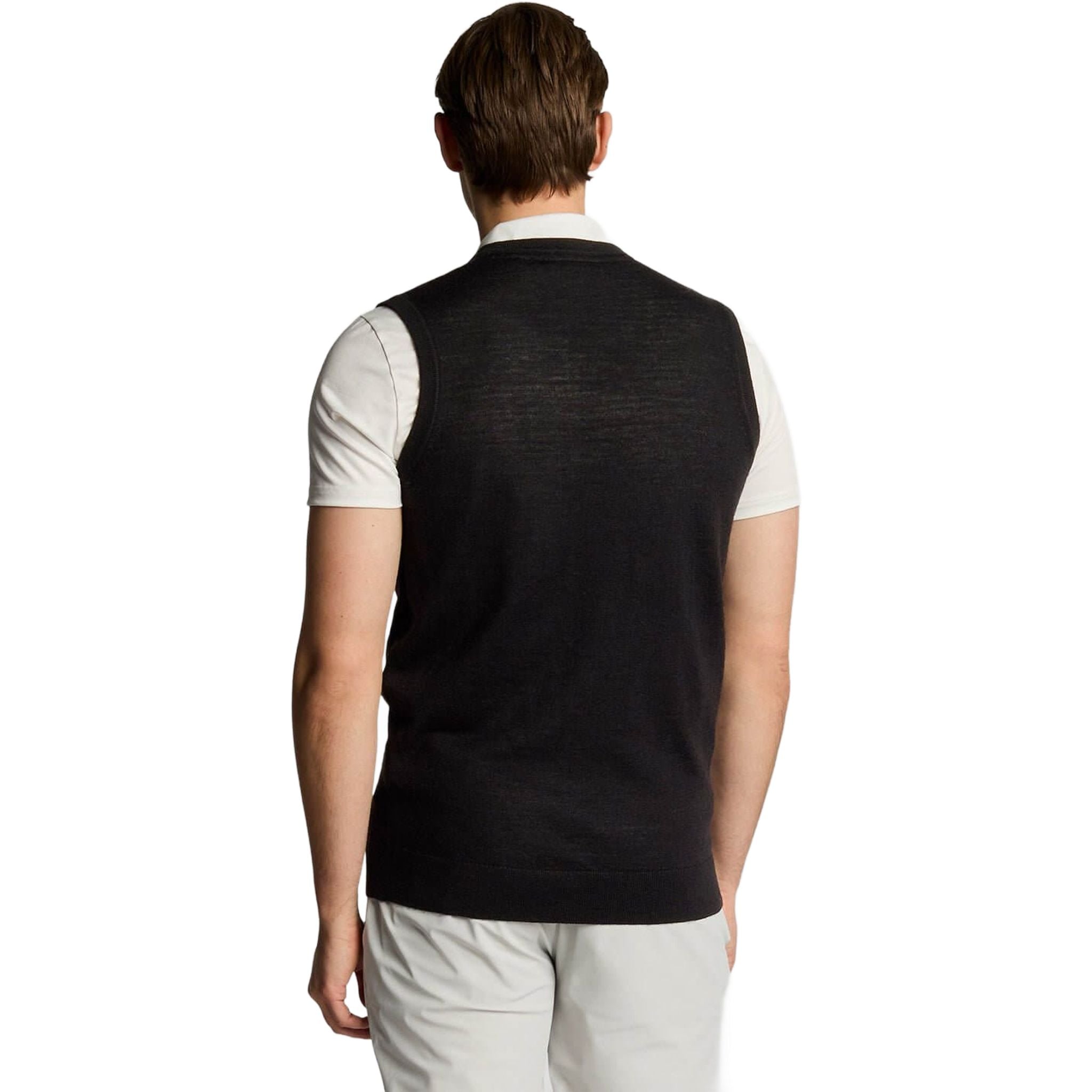 Lyle & Scott Merino Blend Knitted V-Neck Vest Herren