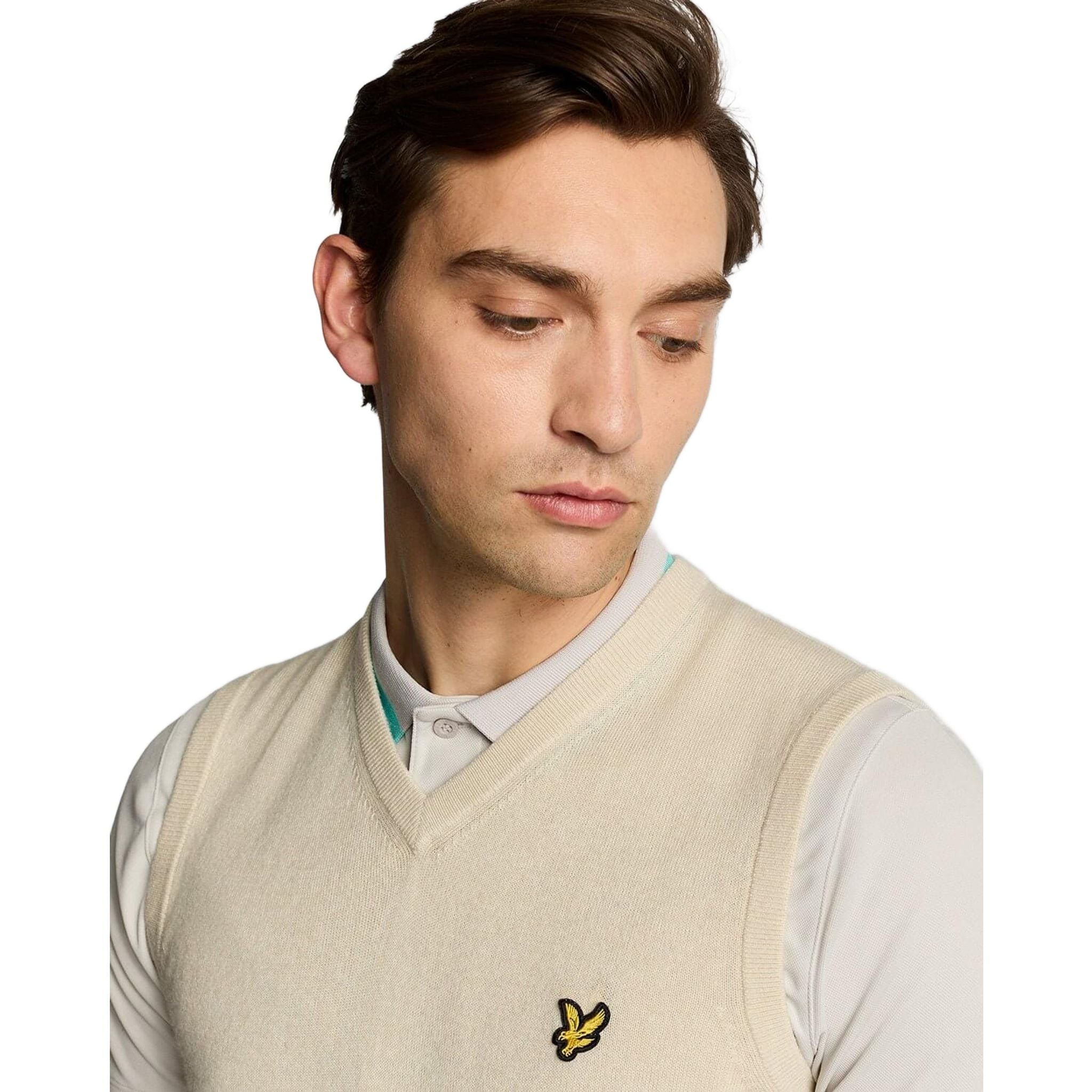 Lyle & Scott Merino Blend Knitted V-Neck Vest Herren