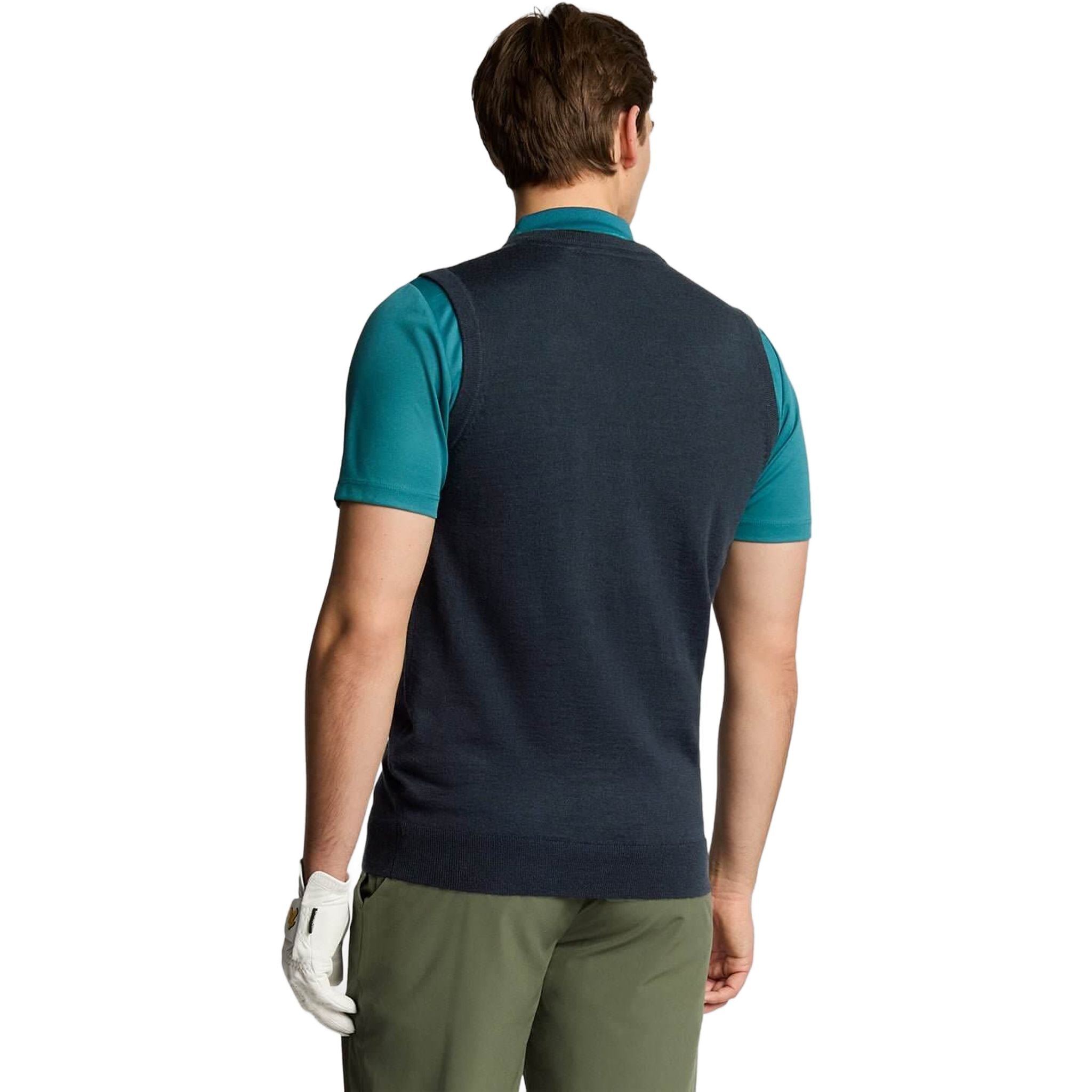 Lyle & Scott Merino Blend Knitted V-Neck Vest Herren