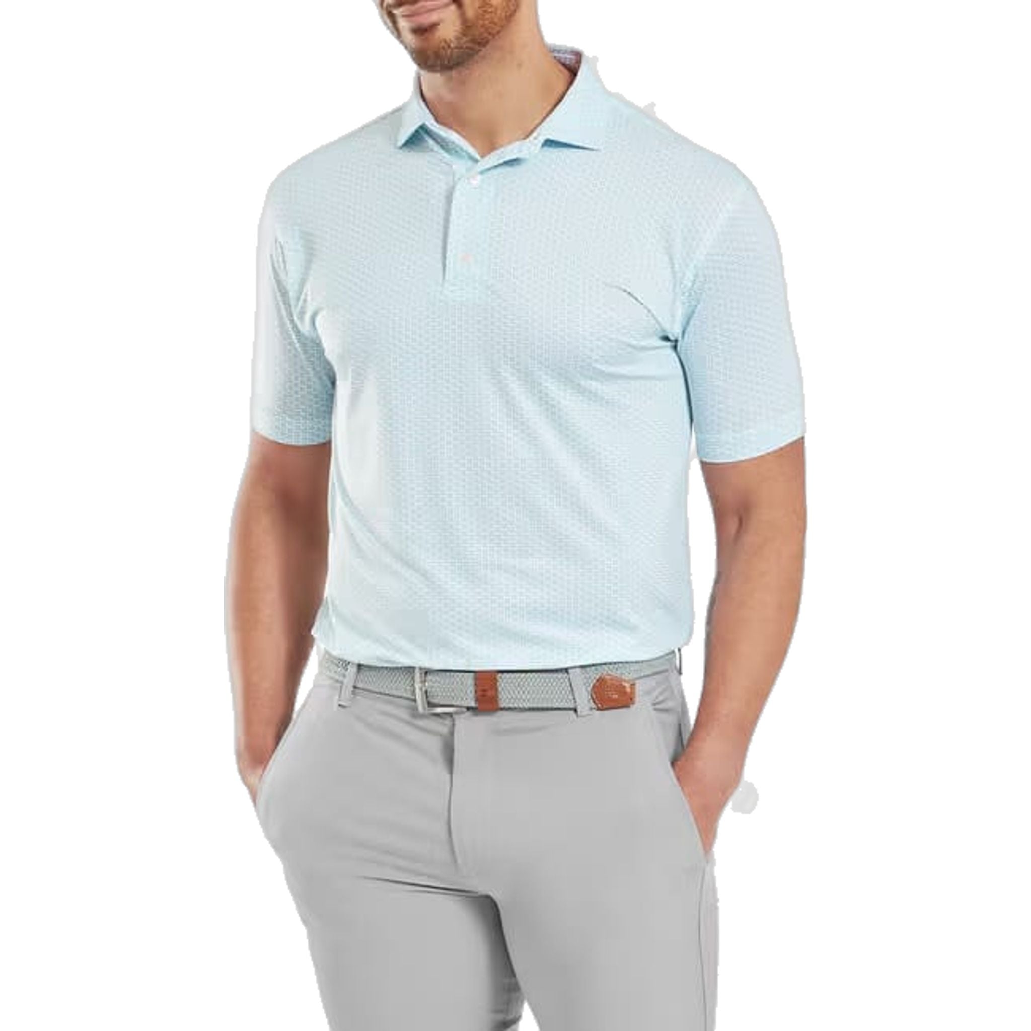 Footjoy Houndstooth Geo Lisle Polo Herren