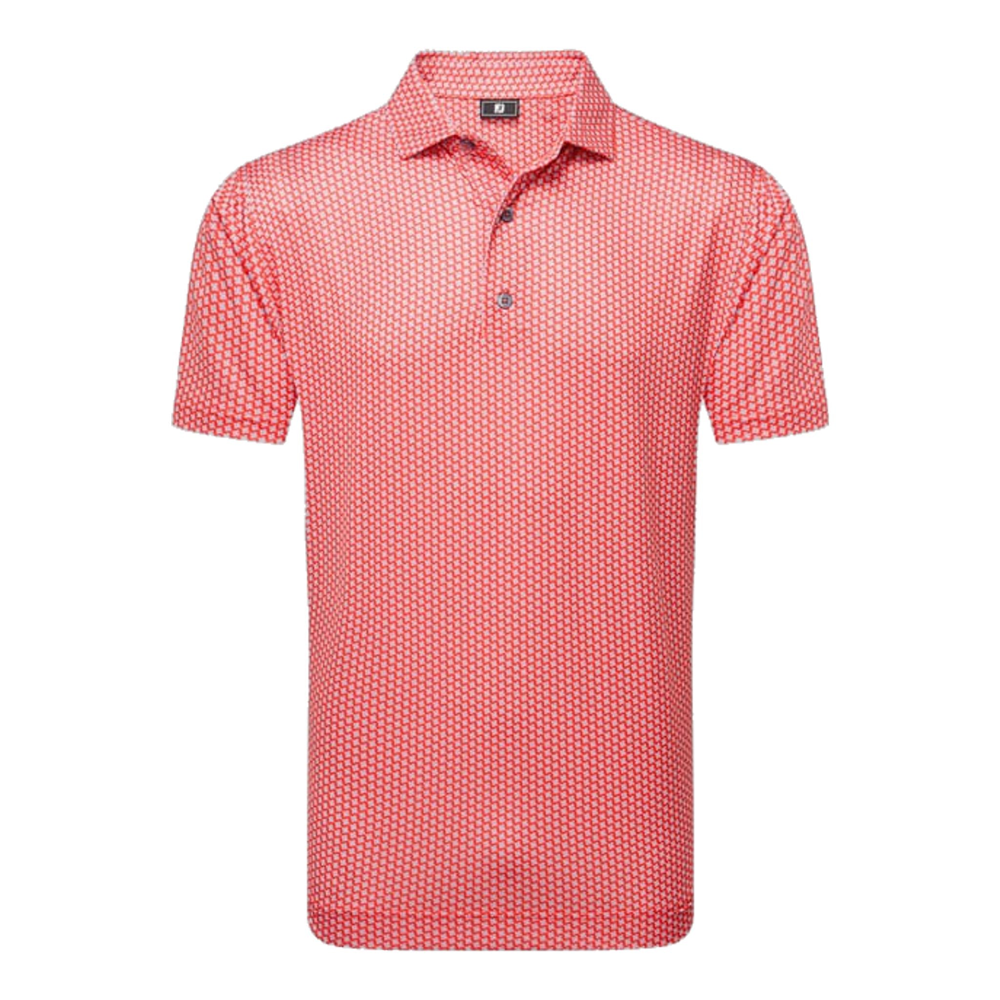 Footjoy Houndstooth Geo Lisle Polo Herren