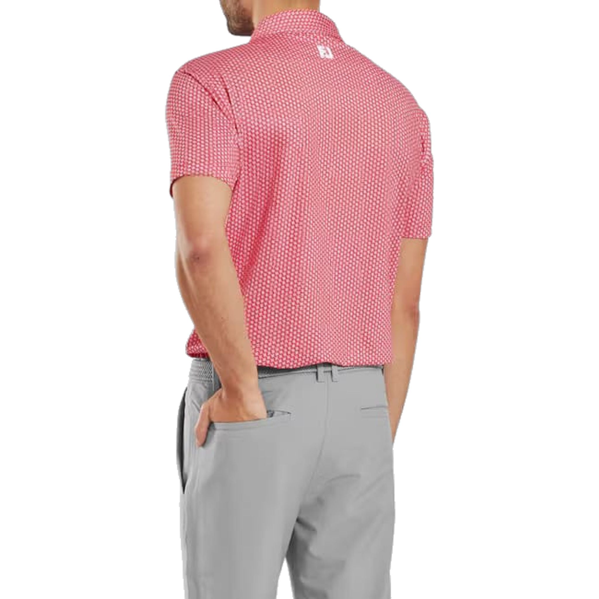 Footjoy Houndstooth Geo Lisle Polo Herren