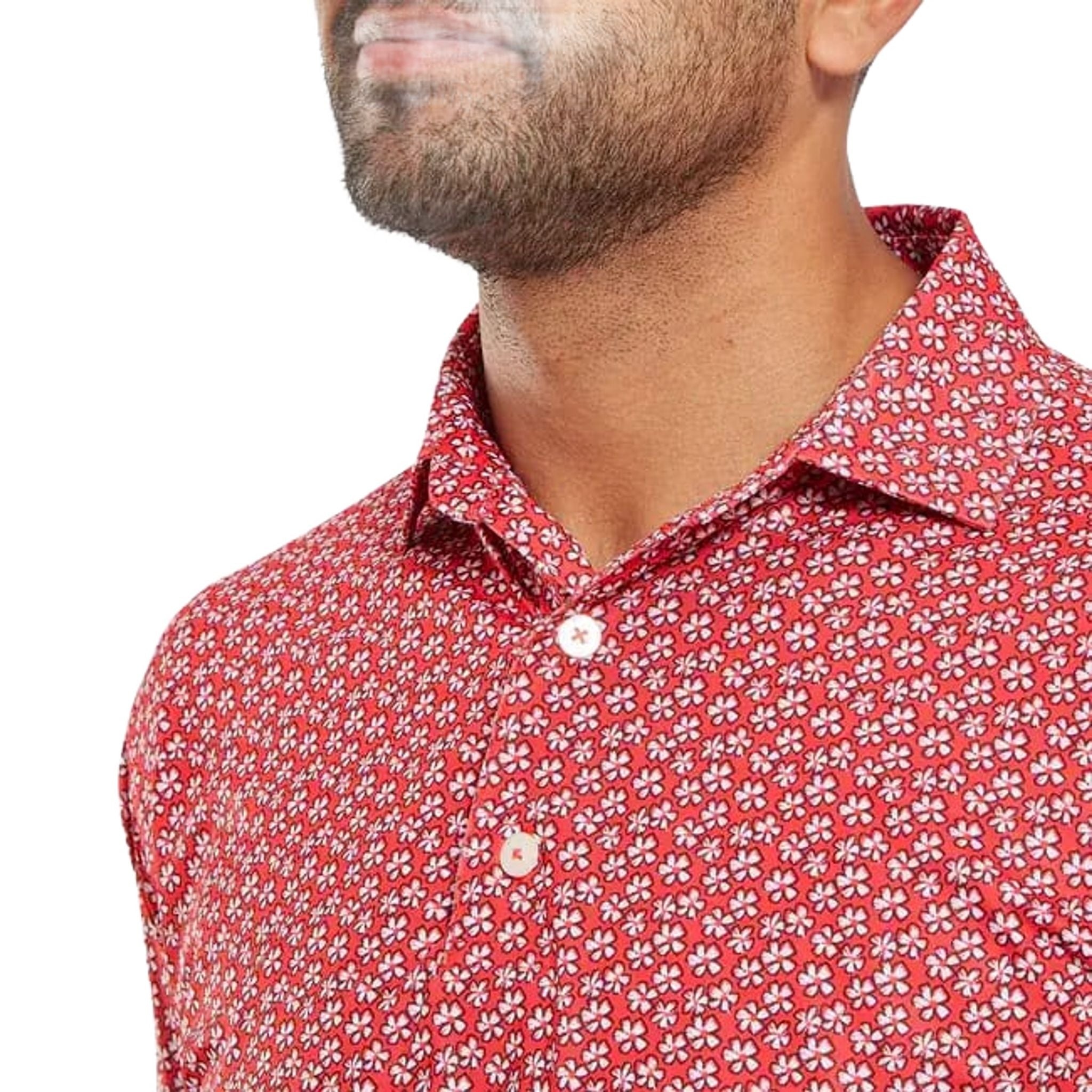 Footjoy Floral Sketch Print Lisle Polo Herren
