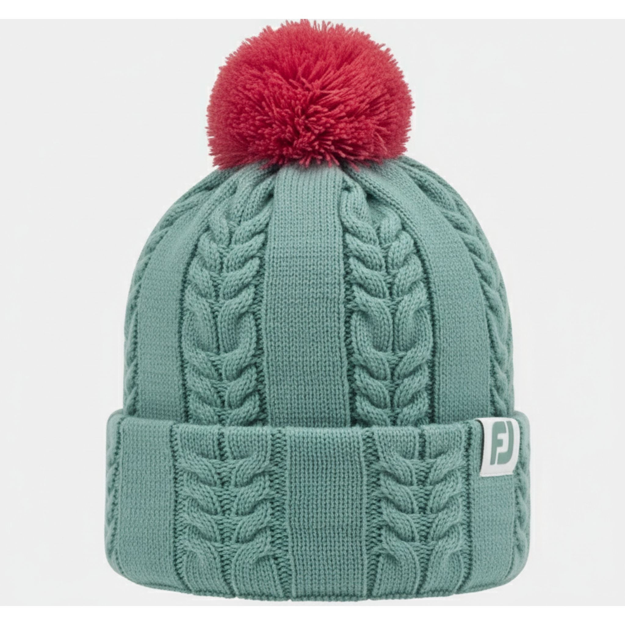 Footjoy Haube Bobble Cableknit Grau/Pink Damen One Size Damen