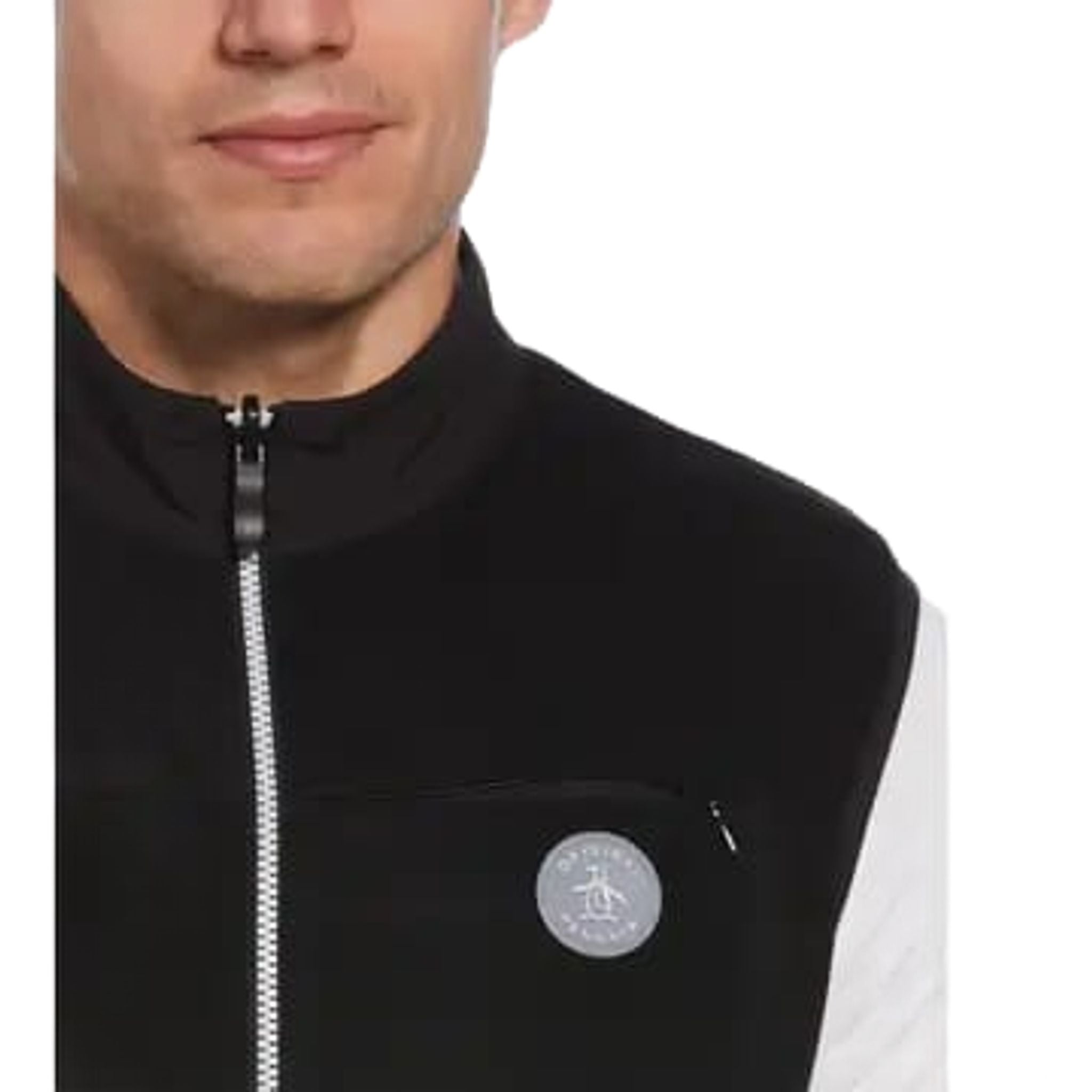 Original Penguin Full Zip Mixed Media Vest Herren
