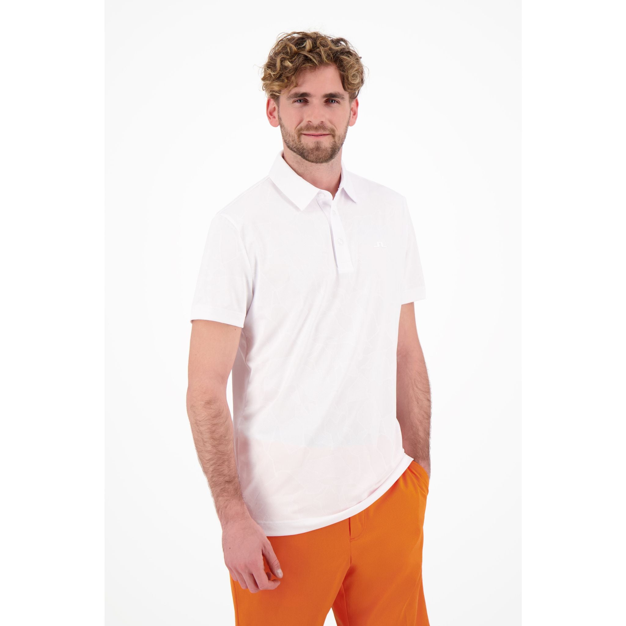 J. Lindeberg M Clide Regular Fit SS Polo White Herren