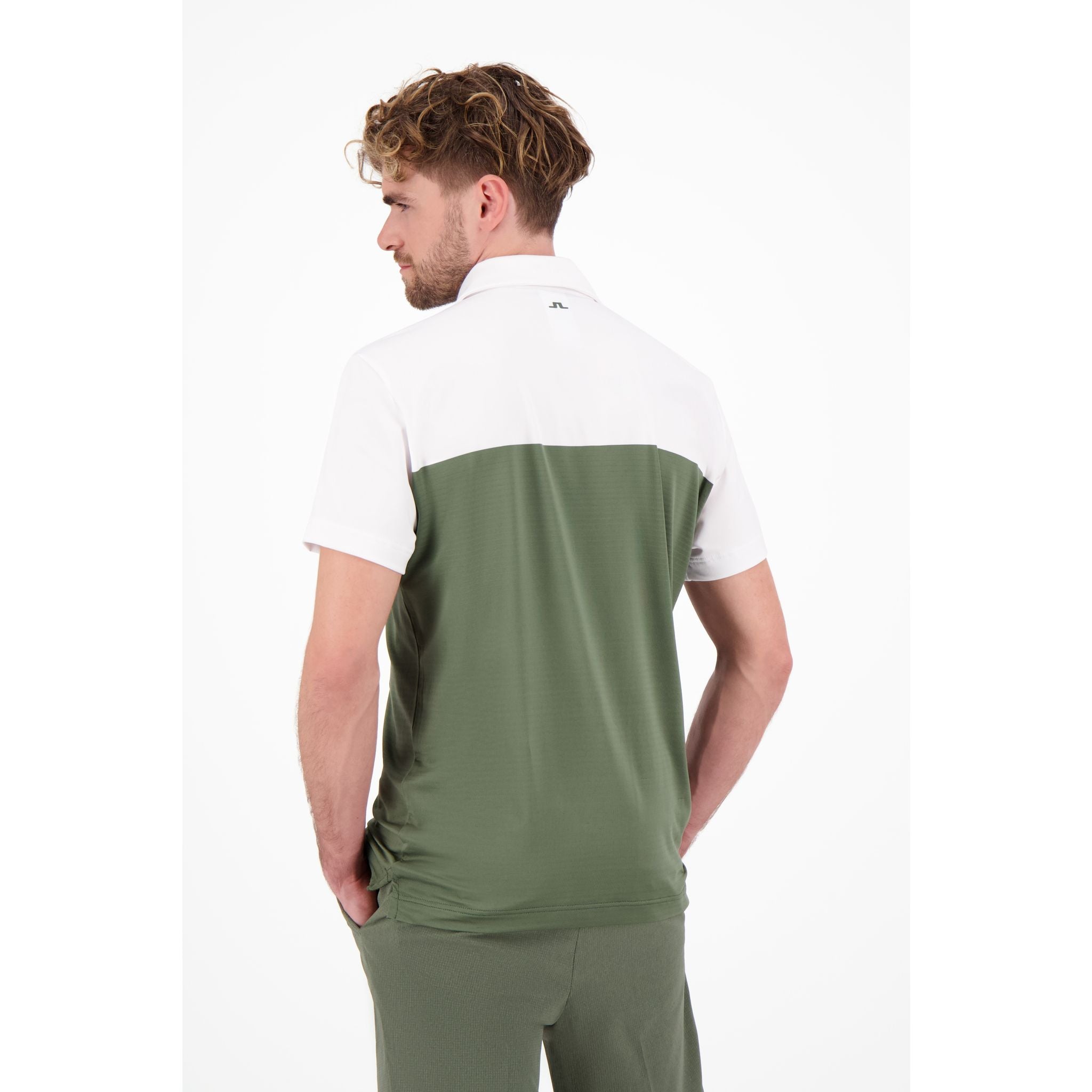 J. Lindeberg M Owen Slim Fit SS Polo Thyme Green Herren