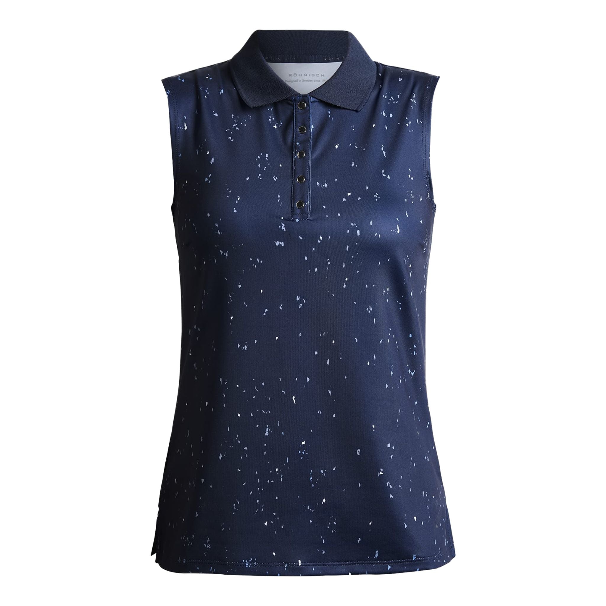 Röhnisch Direction Golf Polo Ärmellos Navyblau/Micro Spot D Damen