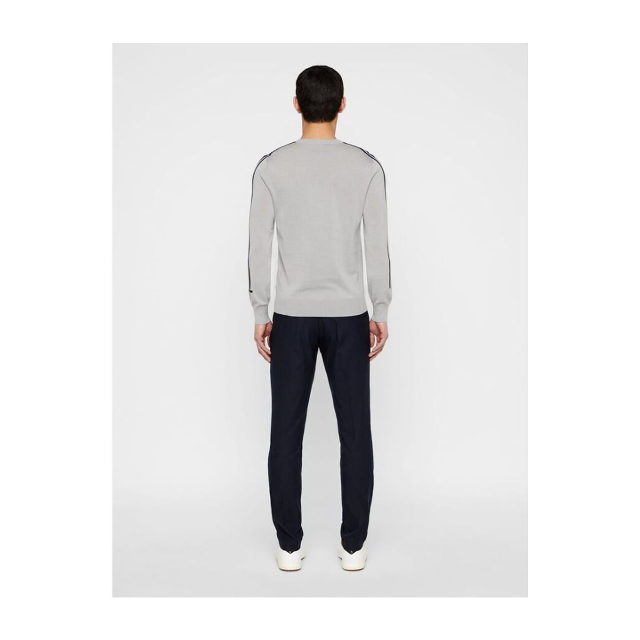 J. Lindeberg Sweater Kevin Crew Neck-Pima Cotton Grau Herren