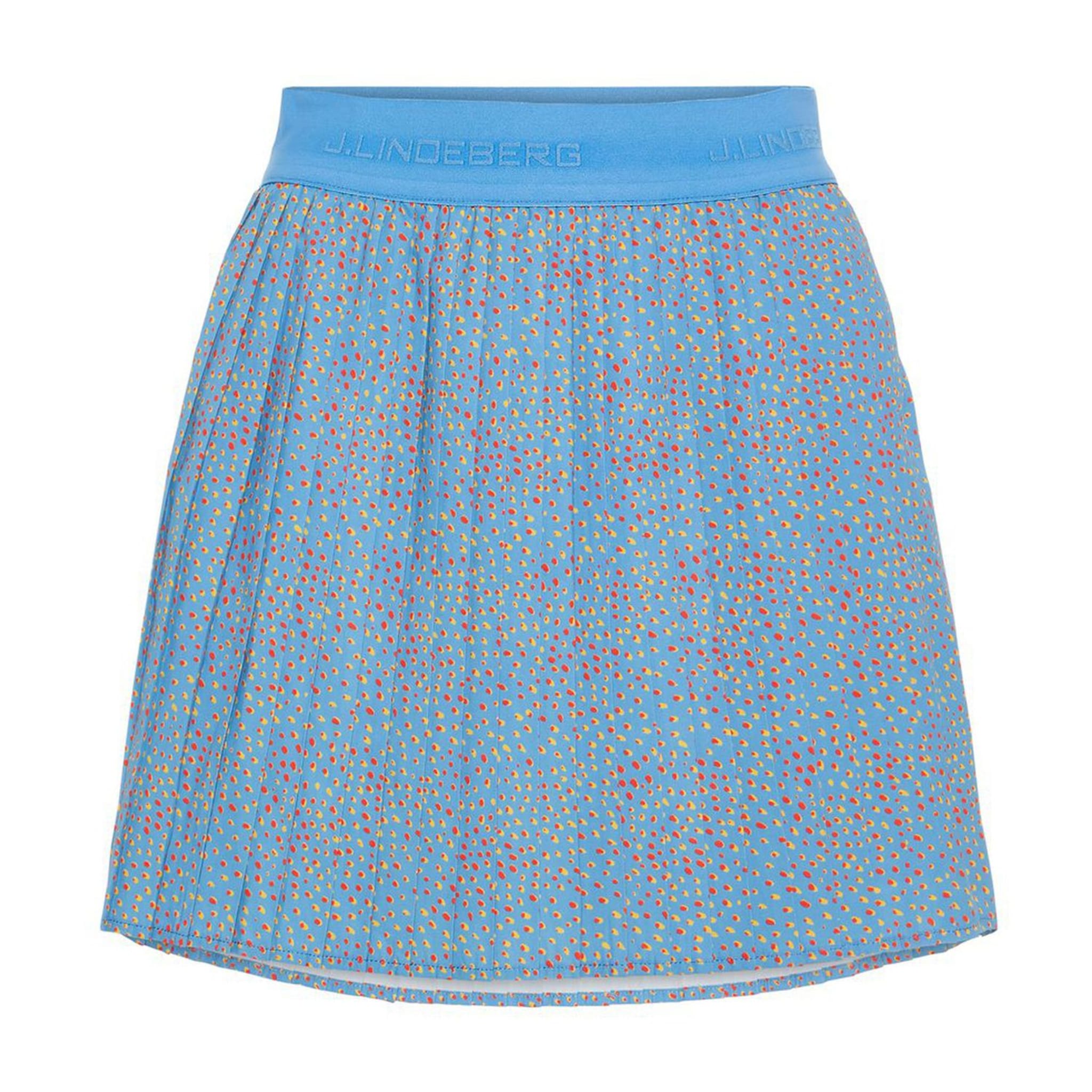 J. Lindeberg W Chloe Skirt-Light Poly Stretch Rock Lake Blue Dot Damen