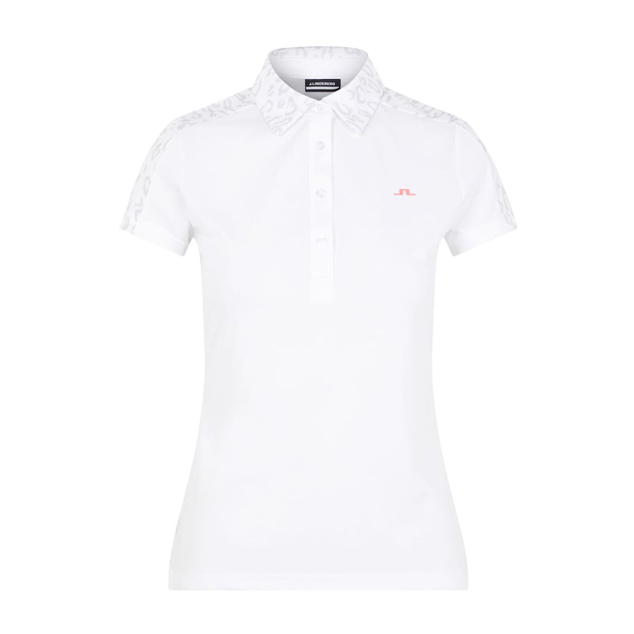 J. Lindeberg W Cara SS Polo Animal Grey White Damen