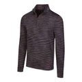 Greg Norman Heathered Mesh 1/4 Zip LS Sweater Schwarz Herren
