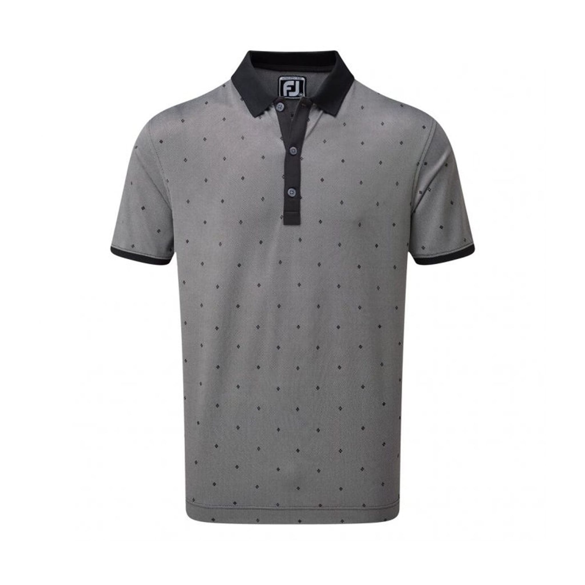 Footjoy M Birdseye Argyle SS Polo Black/White Herren