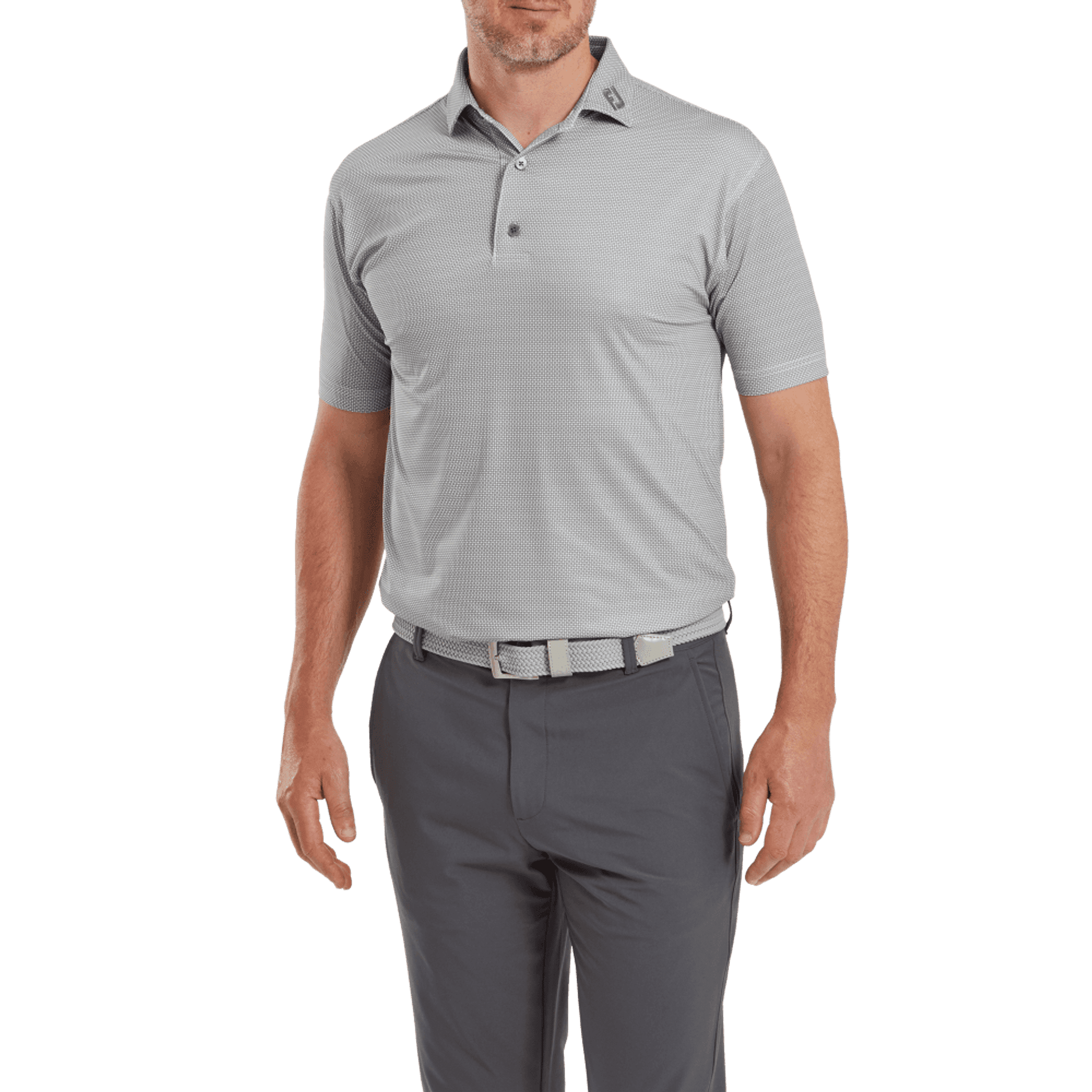 Footjoy Octagon Print Lisle Poloshirt Herren