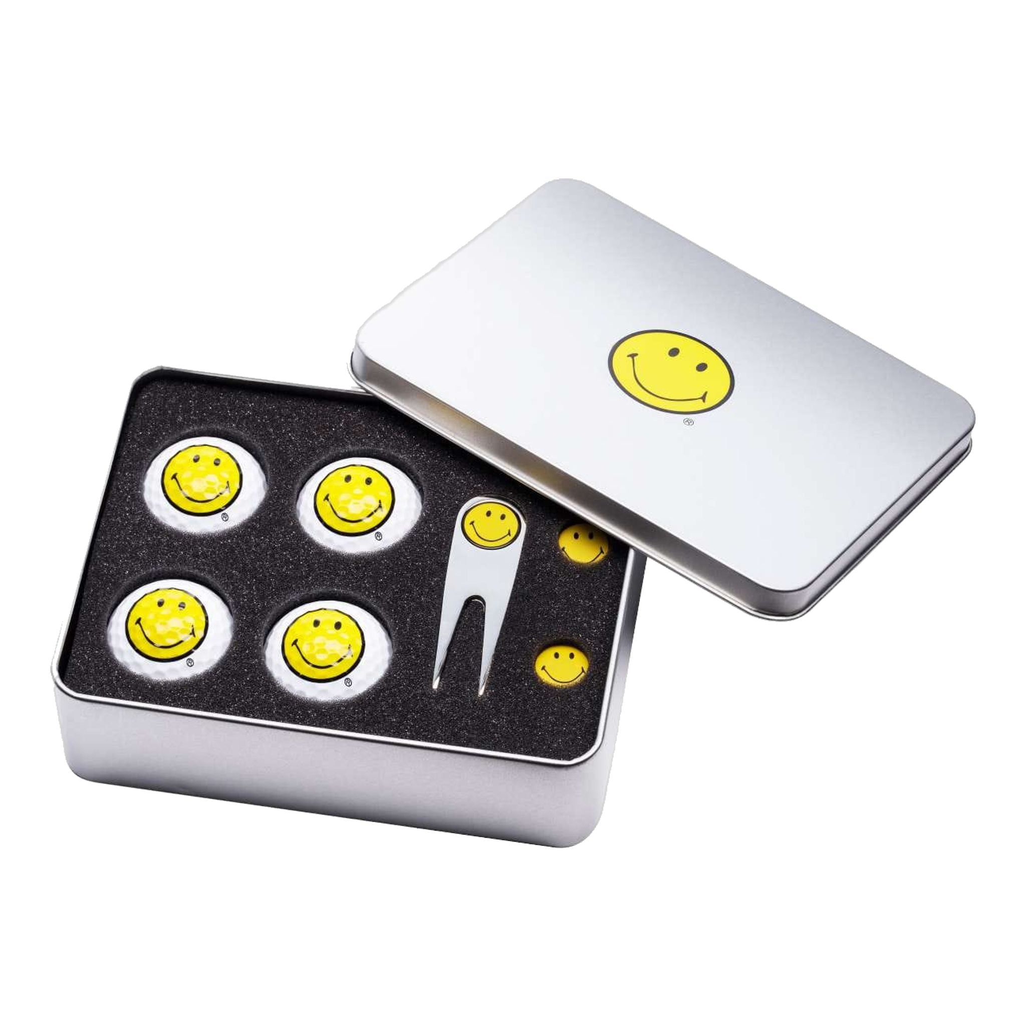 Sportiques Golfgeschenke Geschenksbox Smiley (Bälle & Pitchgabel & Ballmarker)