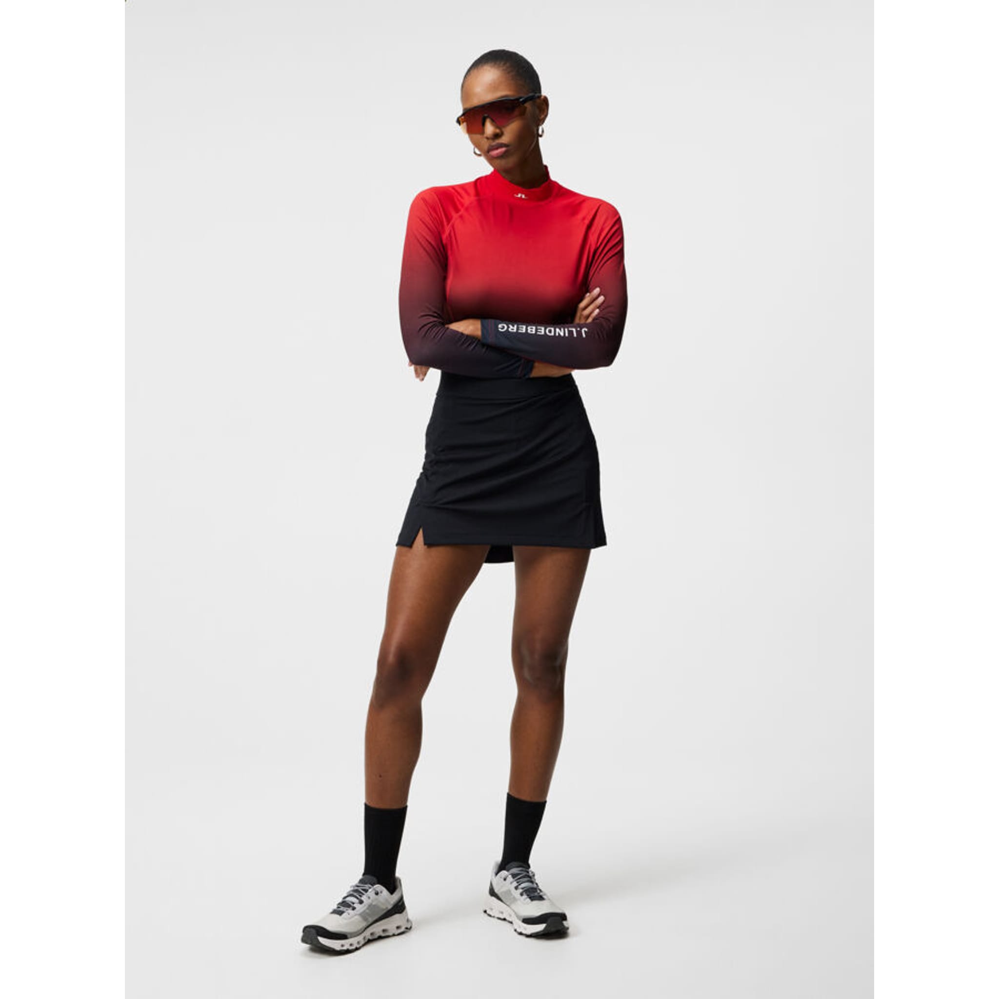 J. Lindeberg Amelie Mid Skirt Damen Schwarz Damen