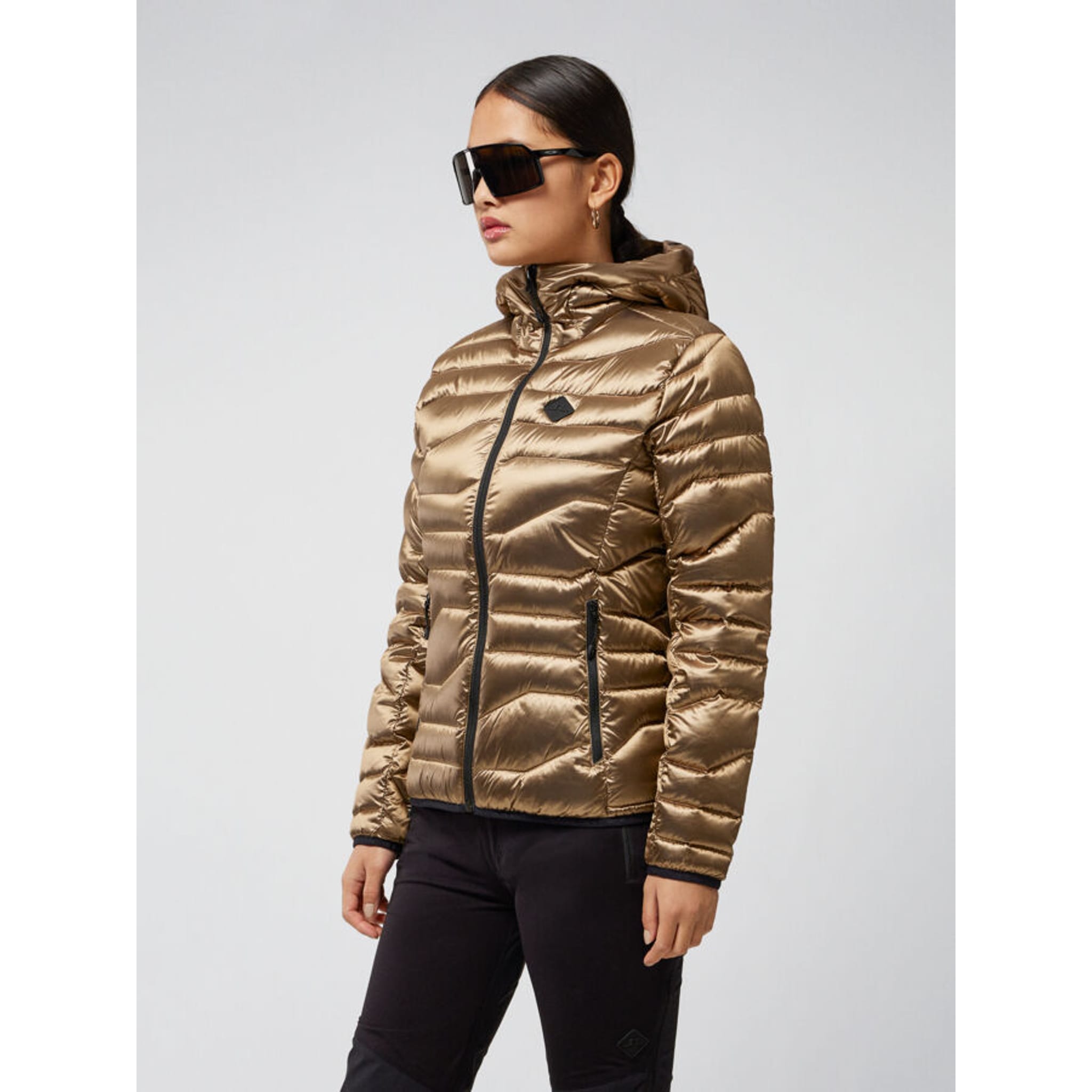 J. Lindeberg Cliff Golf Leichte Golf Daunenjacke Hood Tiger Bro Damen