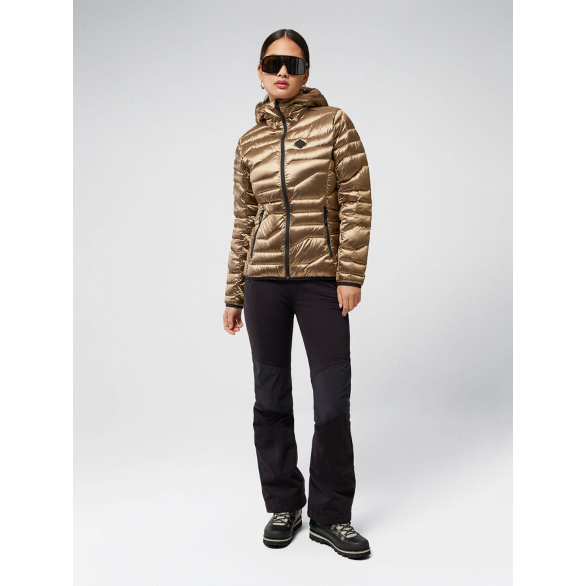 J. Lindeberg Cliff Golf Leichte Golf Daunenjacke Hood Tiger Bro Damen