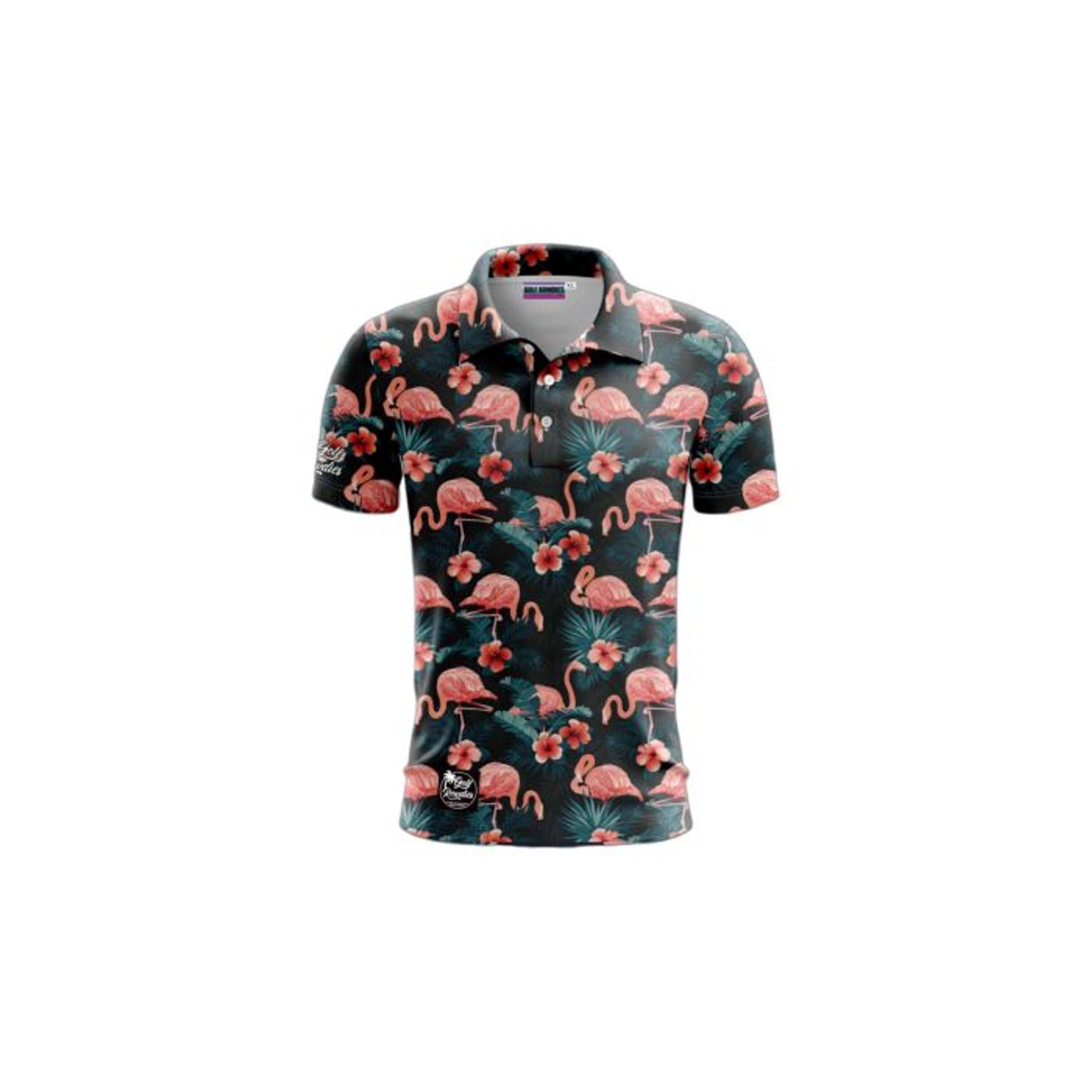 Golf Rowdies Flamingos & Palm trees Polo Herren