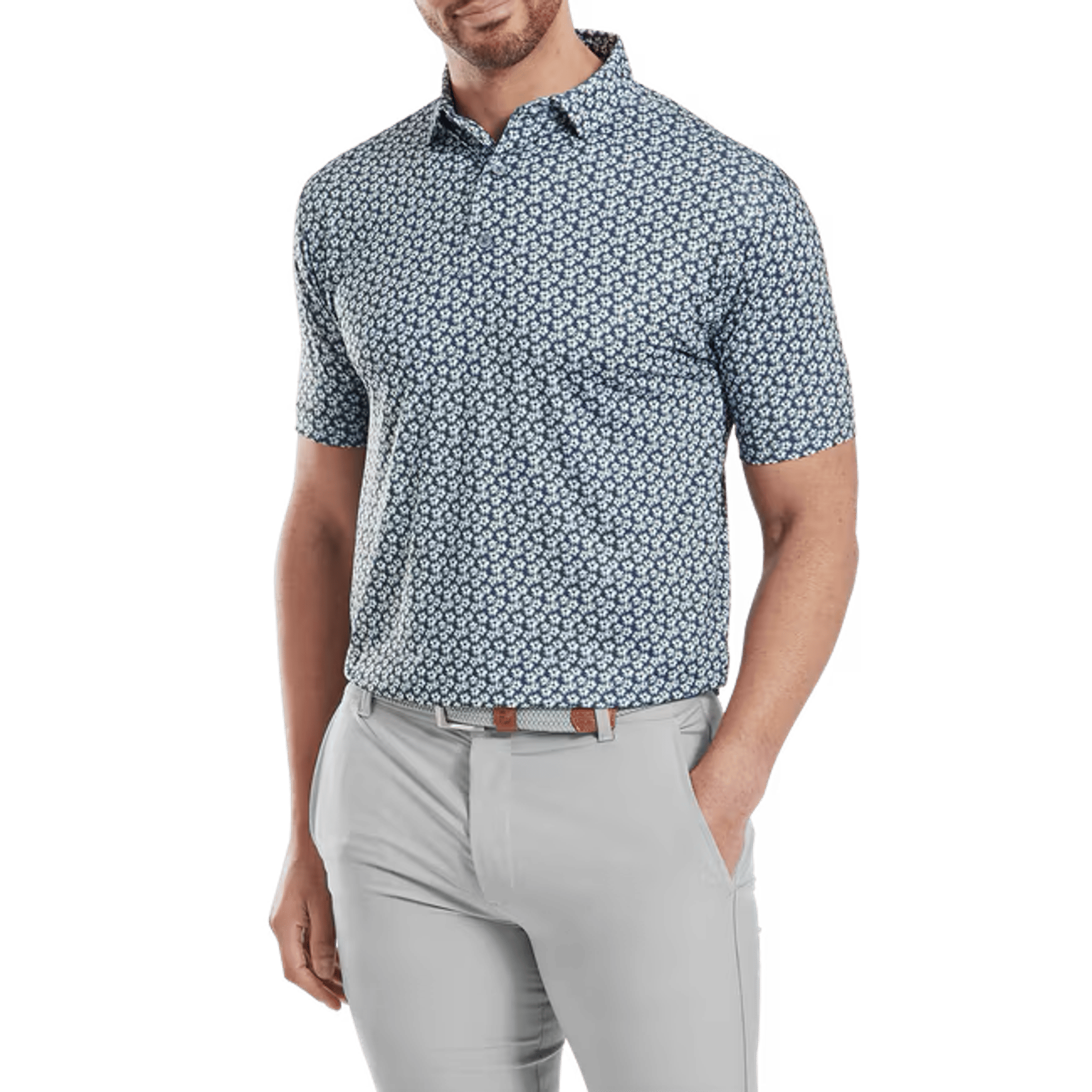 Footjoy Floral Sketch Print Polo Herren