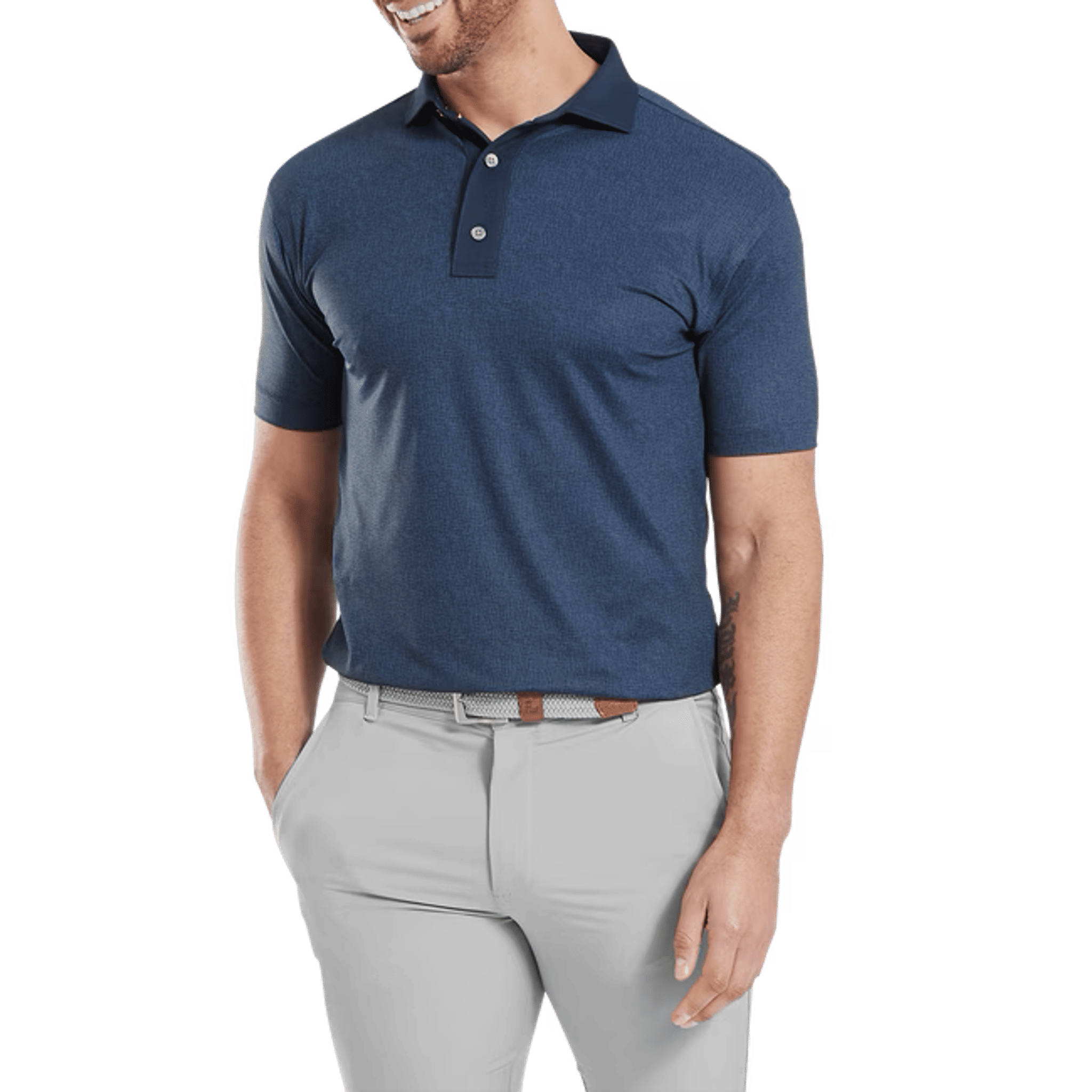 Footjoy Etched Texture Print Polo Herren