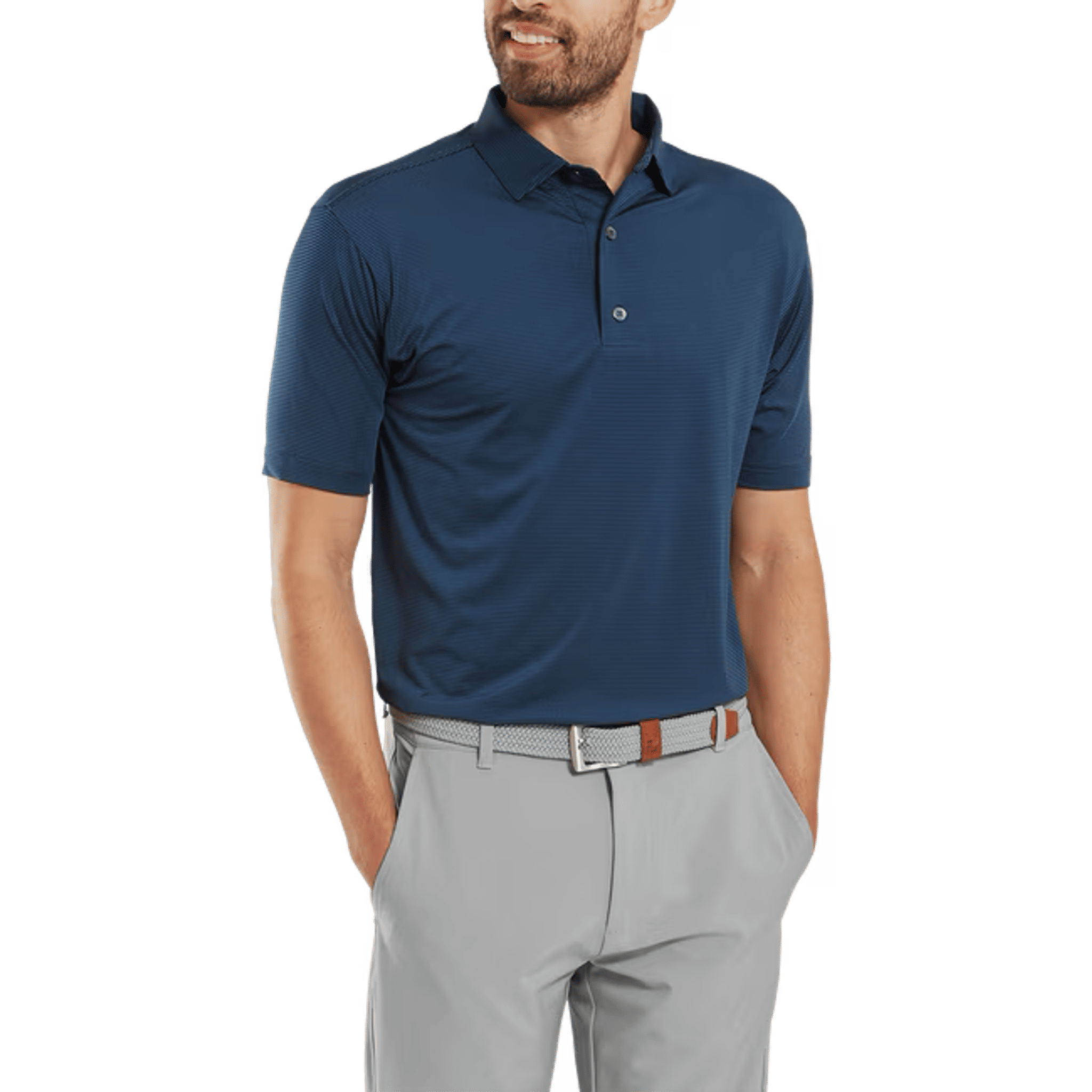 Footjoy Micro Feeder Streifen Polo Herren
