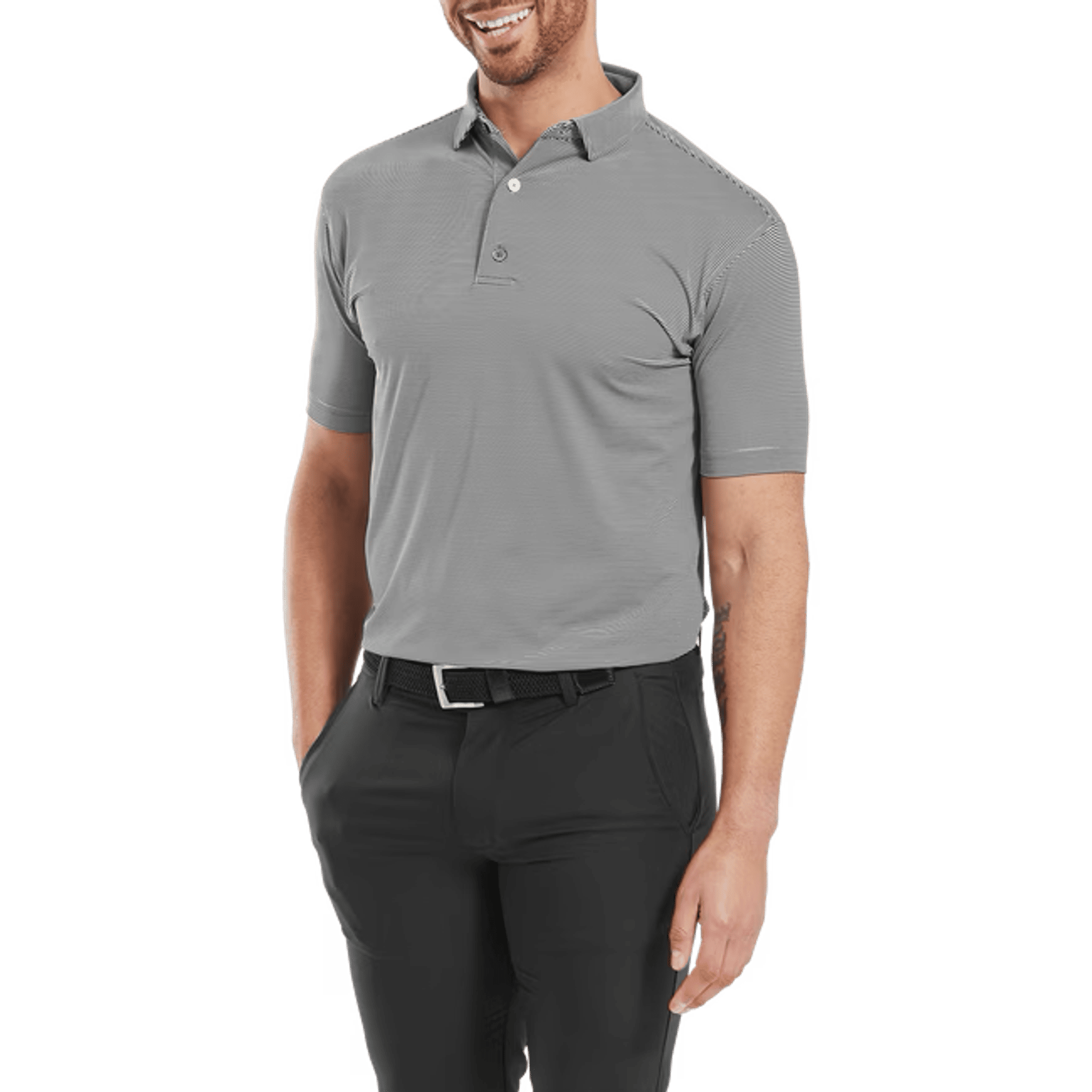 Footjoy Micro Feeder Streifen Polo Herren
