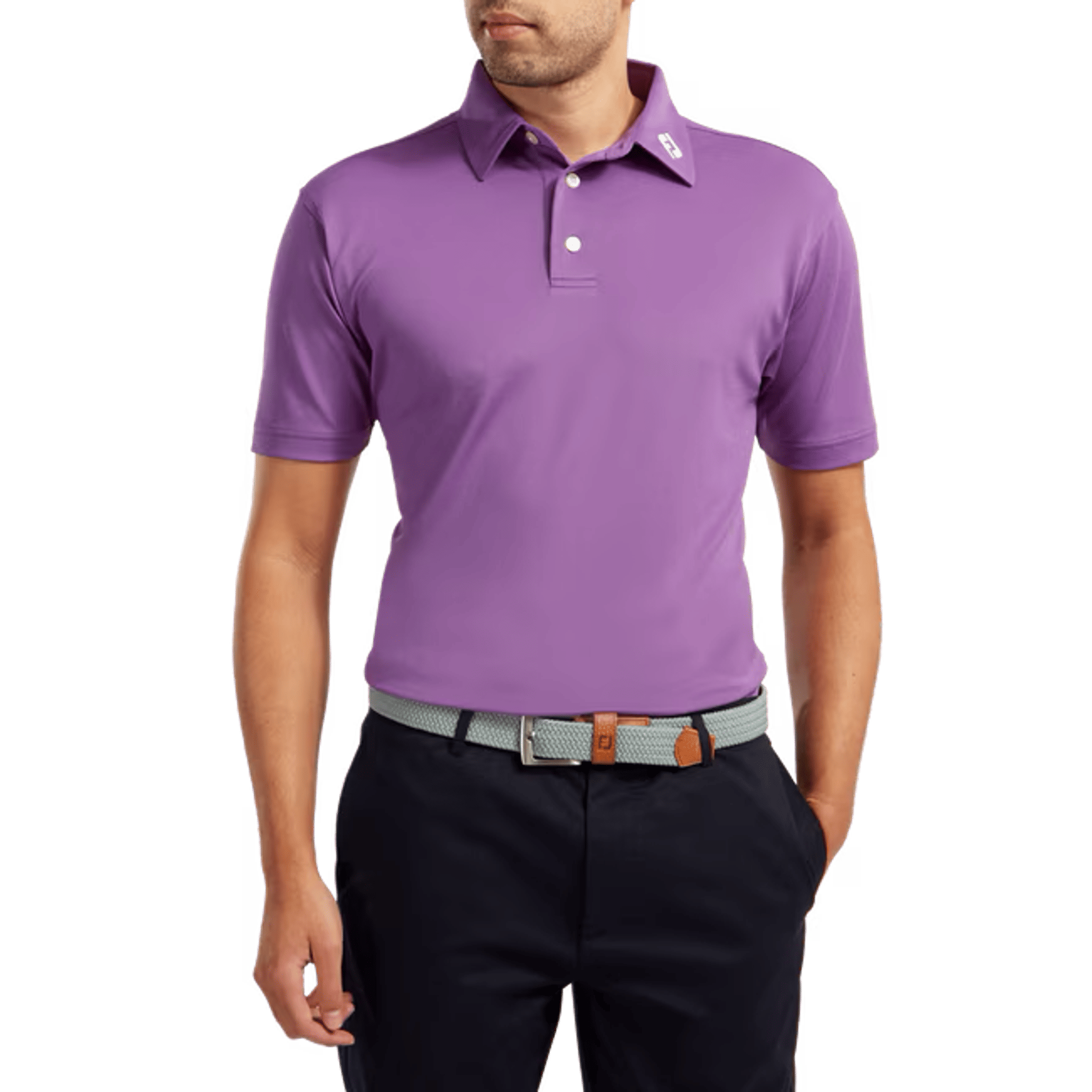 Footjoy M Stretch Pique SS Polo Purple Herren