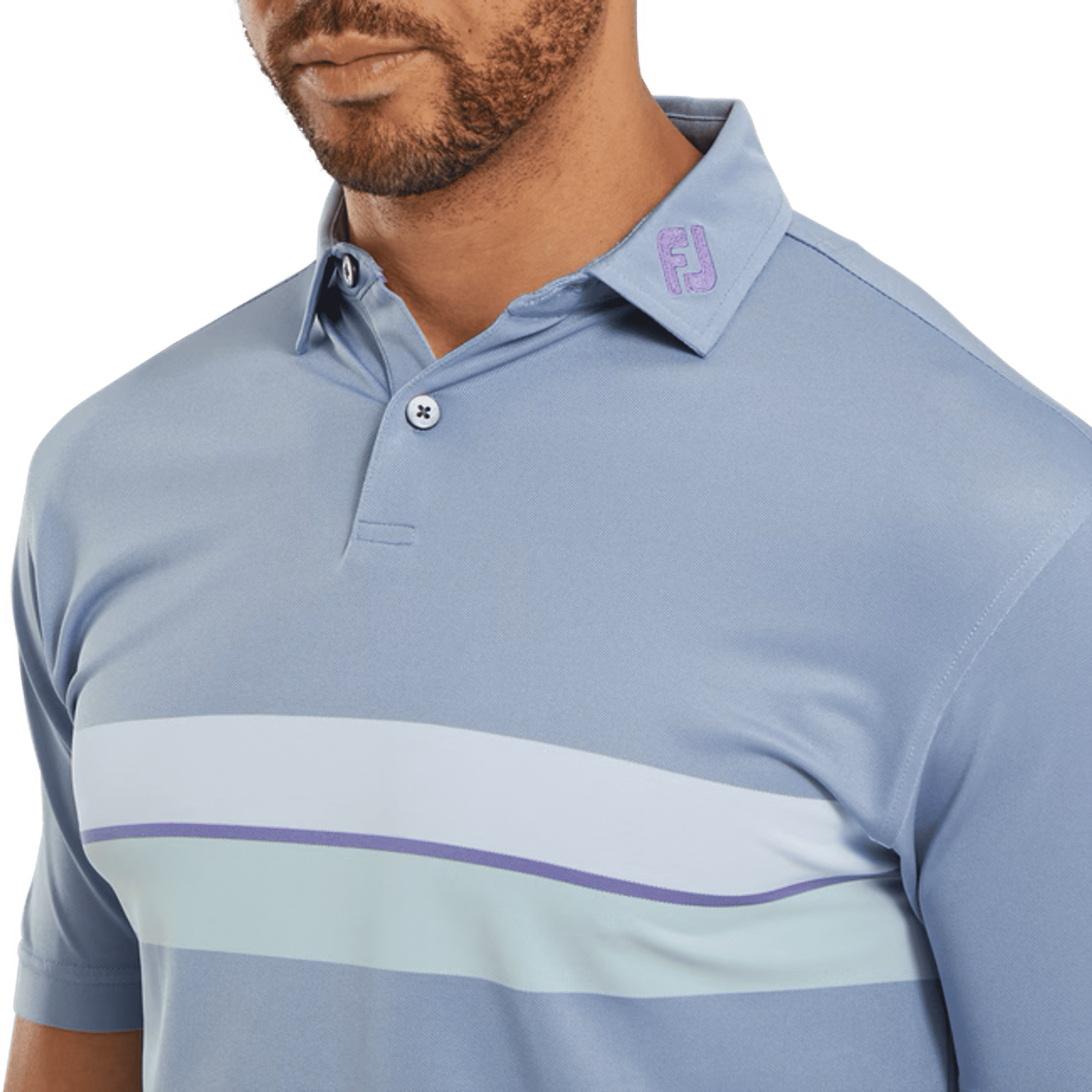 Footjoy Double Chest Band Pique Polo Herren